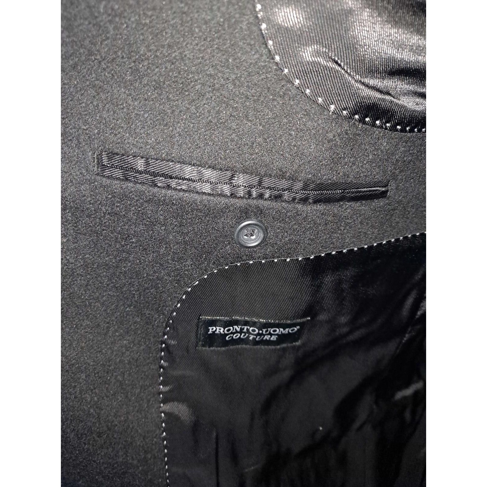 Pronto Uomo Pronto Uomo Couture Black Wool Silk Cashmere Blazer Size 48R Size 48R - 2 Thumbnail