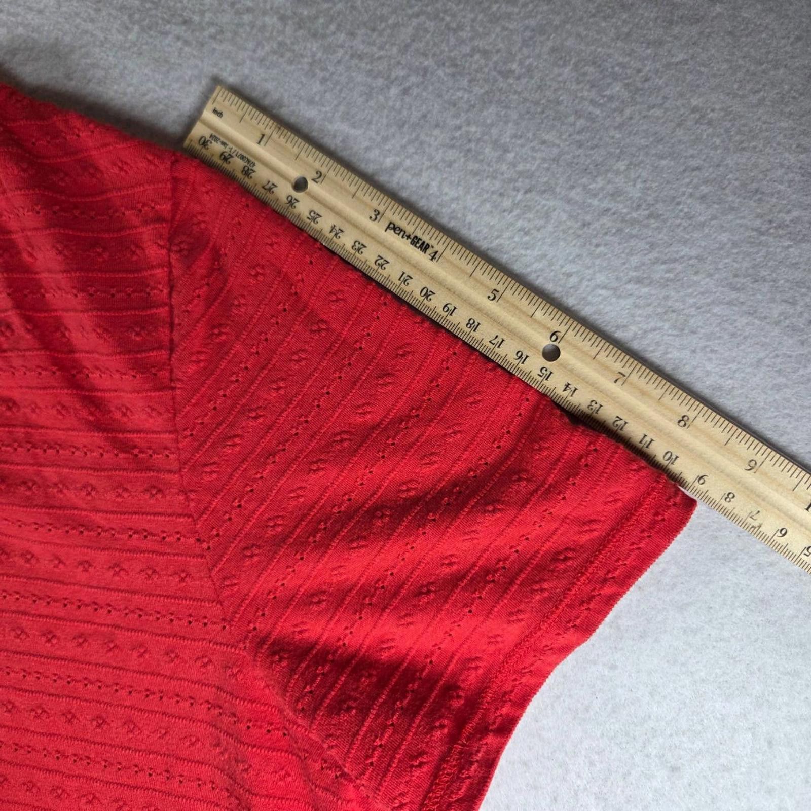 Designer White Stag Womens Short Sleeve Henley Plus 18W/20W Red Top Size XXL / US 16-18 / IT 52-54 - 9 Thumbnail