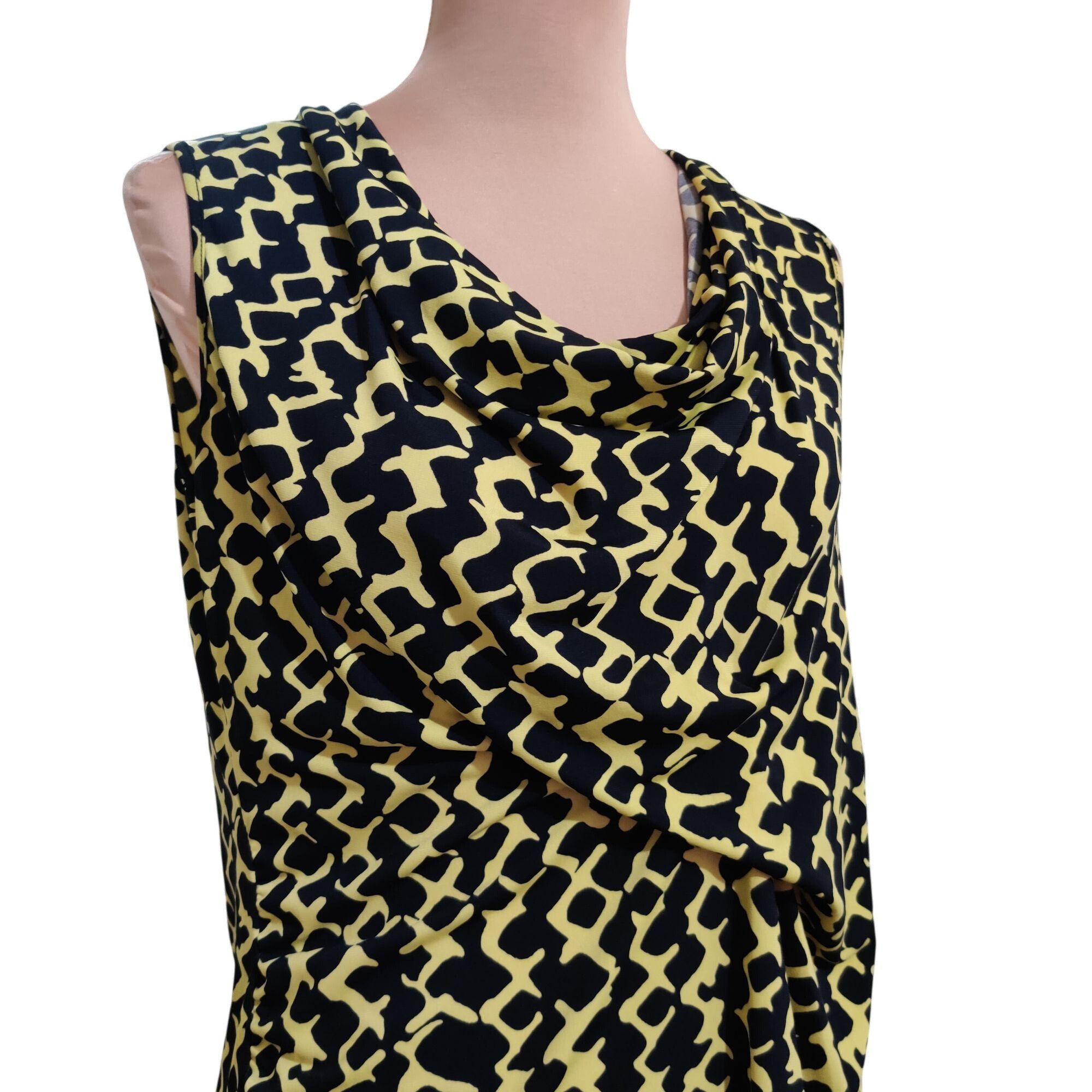 Other Susan Lawrence Womens Blouse Sleeveless Cowl Neck Geometric Size L / US 10 / IT 46 - 2 Thumbnail