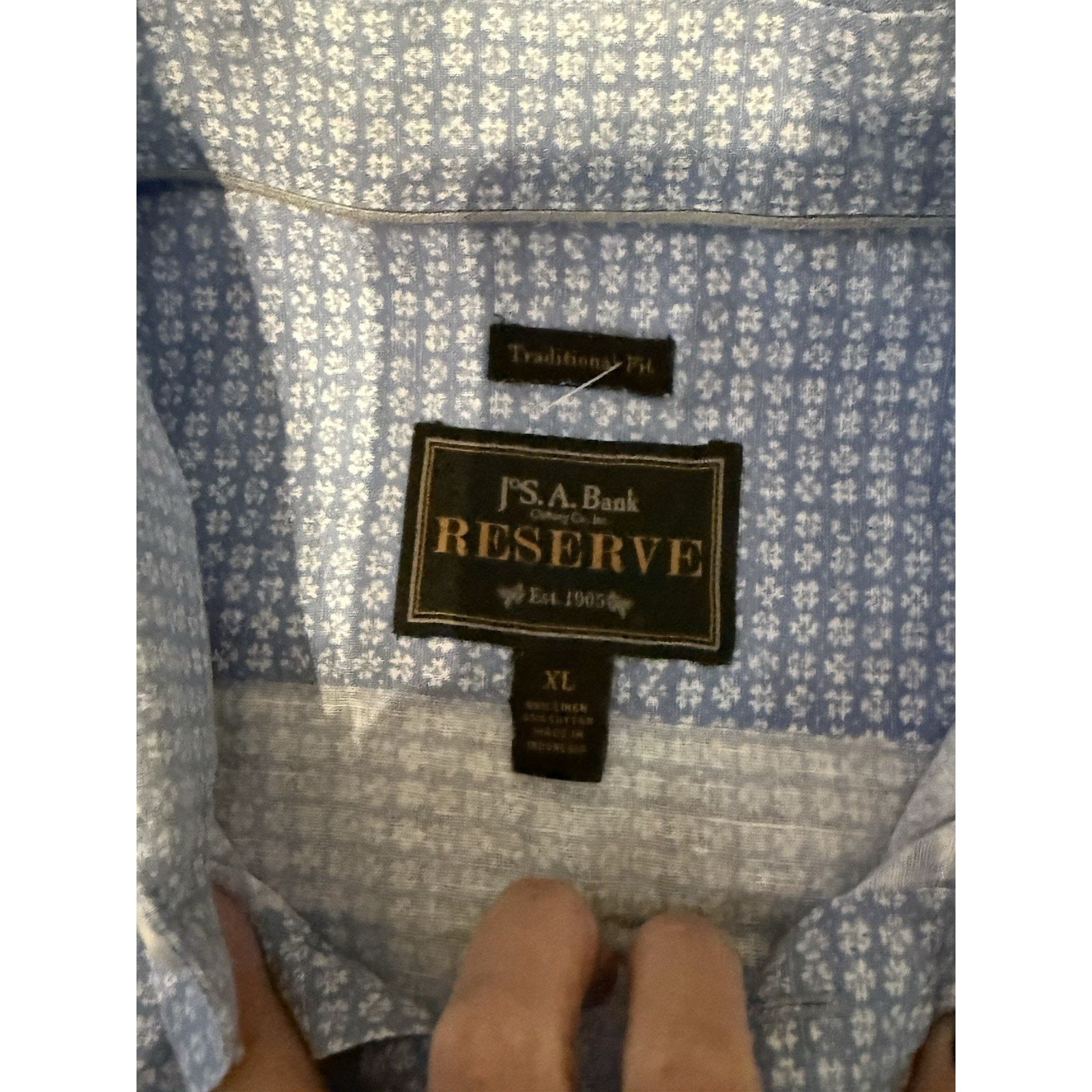 Jos. A. Bank jos a bank Revere Men’s XlShirtTraditionalFitBlueLong Sleeve Size US XL / EU 56 / 4 - 4 Thumbnail
