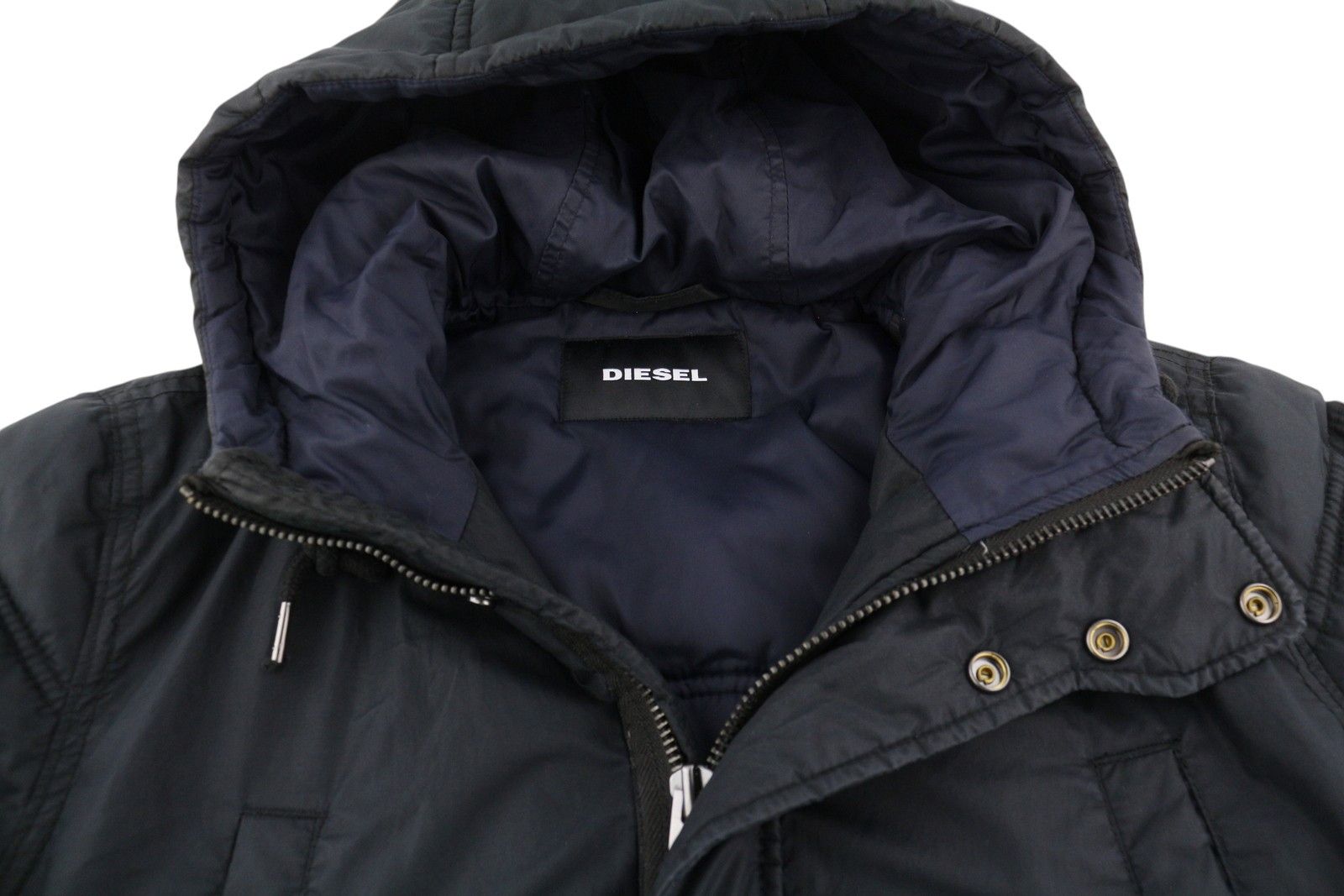 Diesel S Dark Blue Full Zip Hooded Insulated Jacket 86367 Size US S / EU 44-46 / 1 - 5 Thumbnail