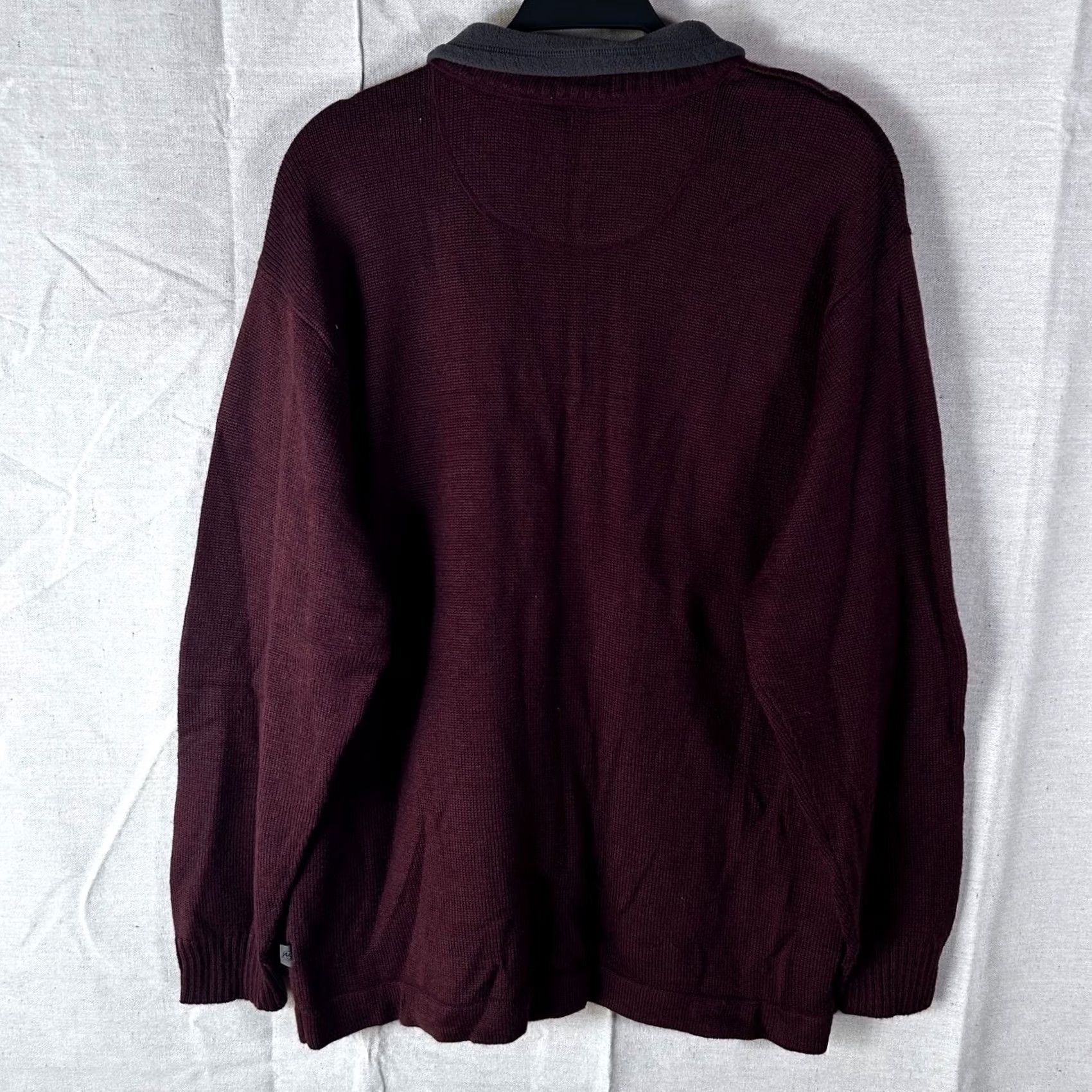 The North Face VINTAGE The North Face A5 Series Mens XL Burgundy Wool Blend Quarter Zip Knit Sweater Size US XL / EU 56 / 4 - 4 Thumbnail