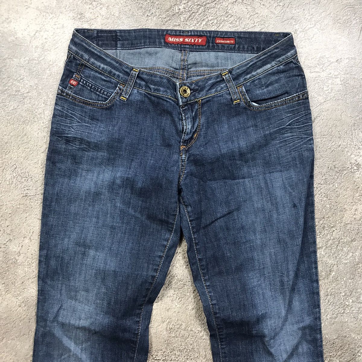 Vintage Vintage 90s Distressed Flared Low Rise Jeans Grunge Slim 30 Size 30" / US 8 / IT 44 - 3 Thumbnail