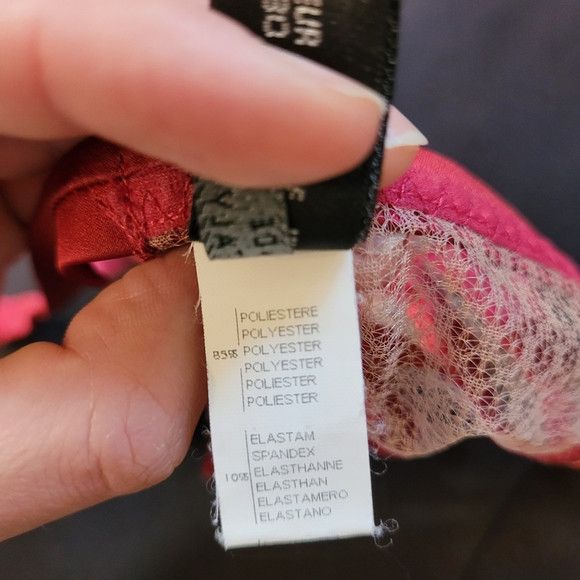 La Perla Marvel By La Perla Sheer Lace Floral Red Bralette - Size 36 Size ONE SIZE - 5 Thumbnail