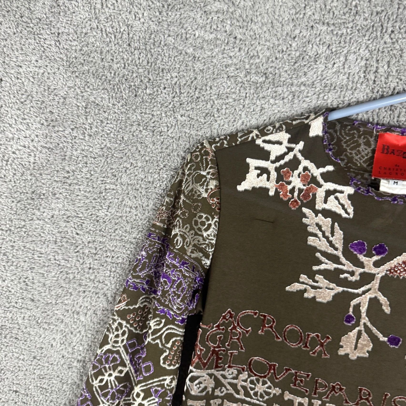 Christian Lacroix Bazar de Christian Lacroix Shirt Womens M Multicolor Embroidered Made Italy Jersey Long Sleeve Crew Neck Floral Size M / US 6-8 / IT 42-44 - 5 Thumbnail