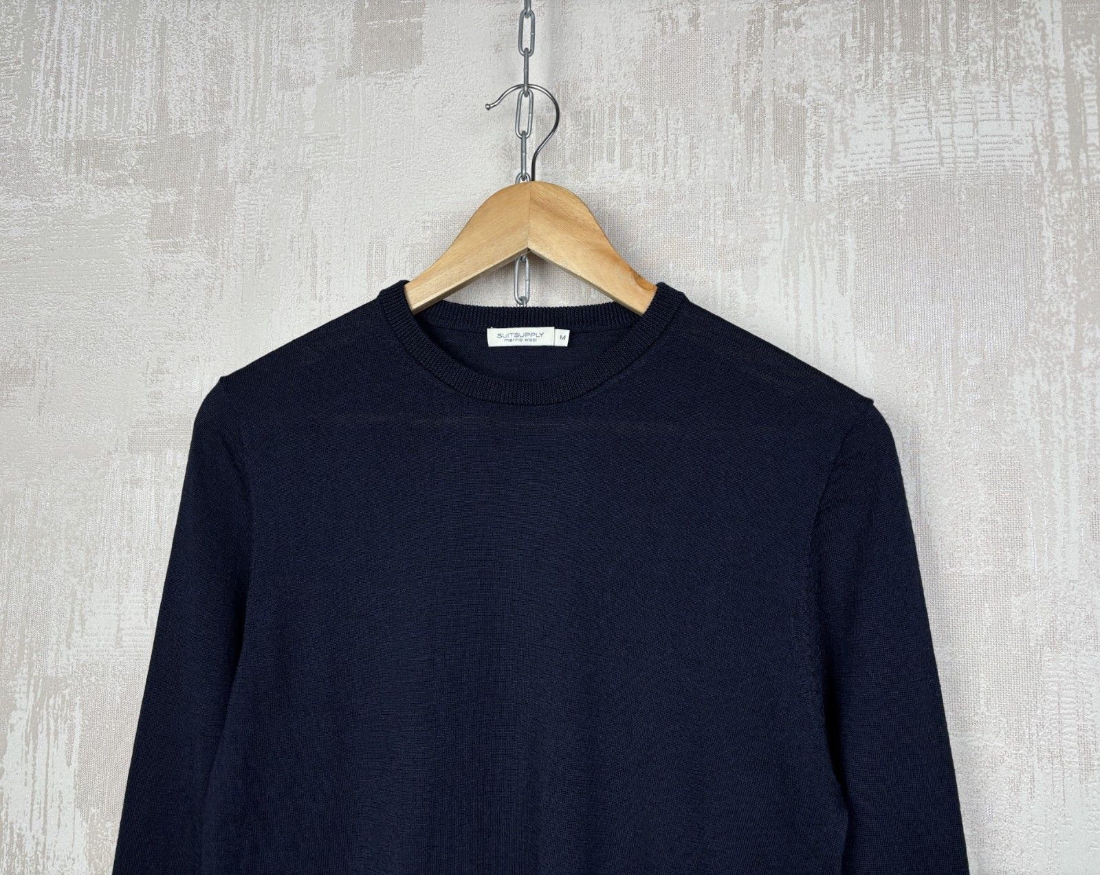Suitsupply SuitSupply Merino Wool Crew Neck Dark Navy Size US M / EU 48-50 / 2 - 1 Thumbnail