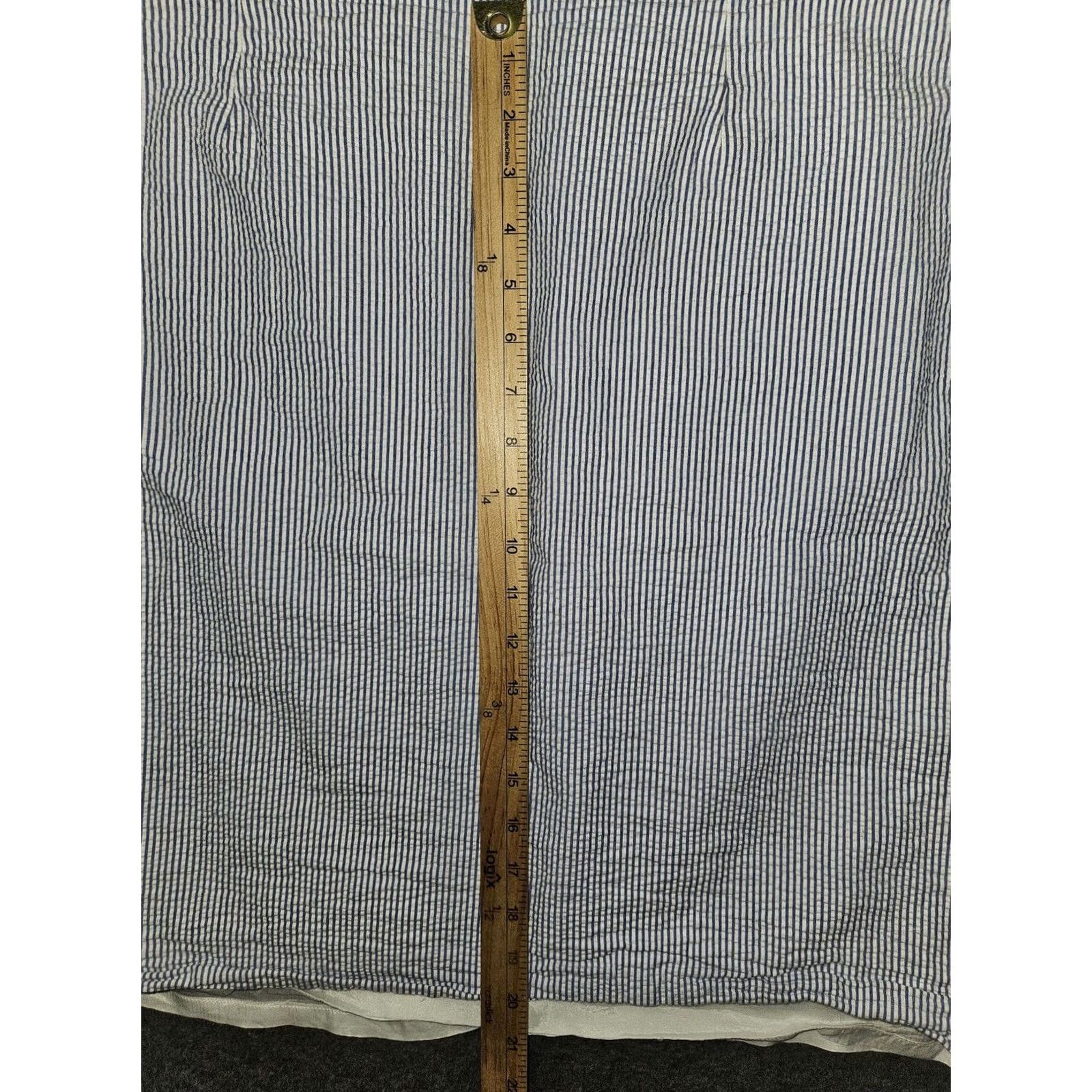 Brooks Brothers Brooks Brothers Skirt Womens 16 Blue Striped Knee Length Lined Pencil Seersucker Size 38" / US 16 / IT 52 - 4 Thumbnail