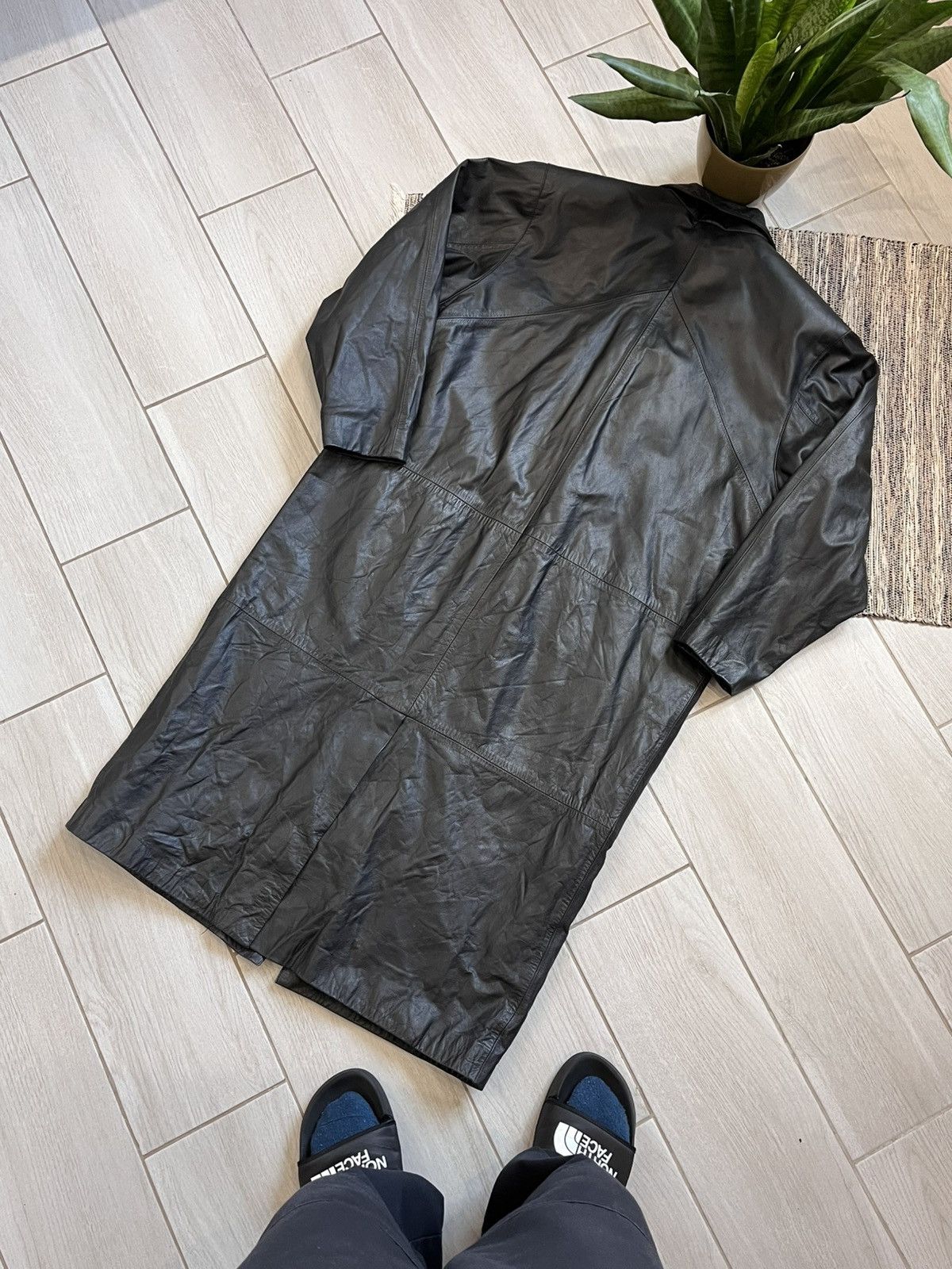 Vintage Vintage Comint Leather Coat Jacket Black minimalistic retro Size US XL / EU 56 / 4 - 5 Thumbnail