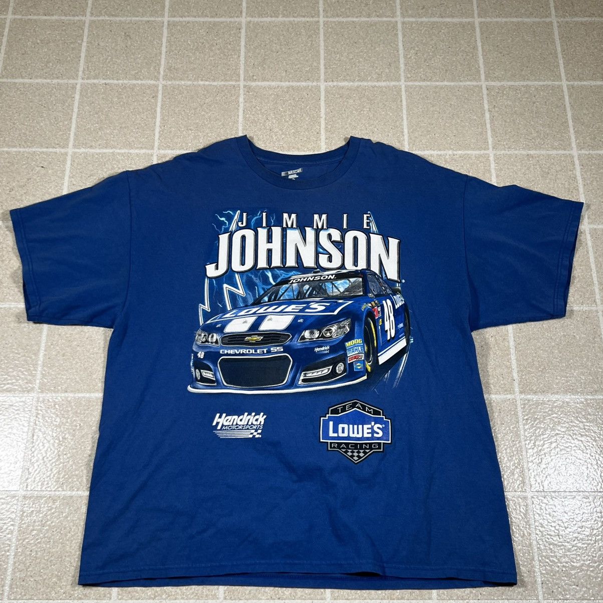 NASCAR Jimmie Johnson #48 Nascar Racing T-Shirt Lowes Blue Thunder Size US XXL / EU 58 / 5 - 1 Thumbnail