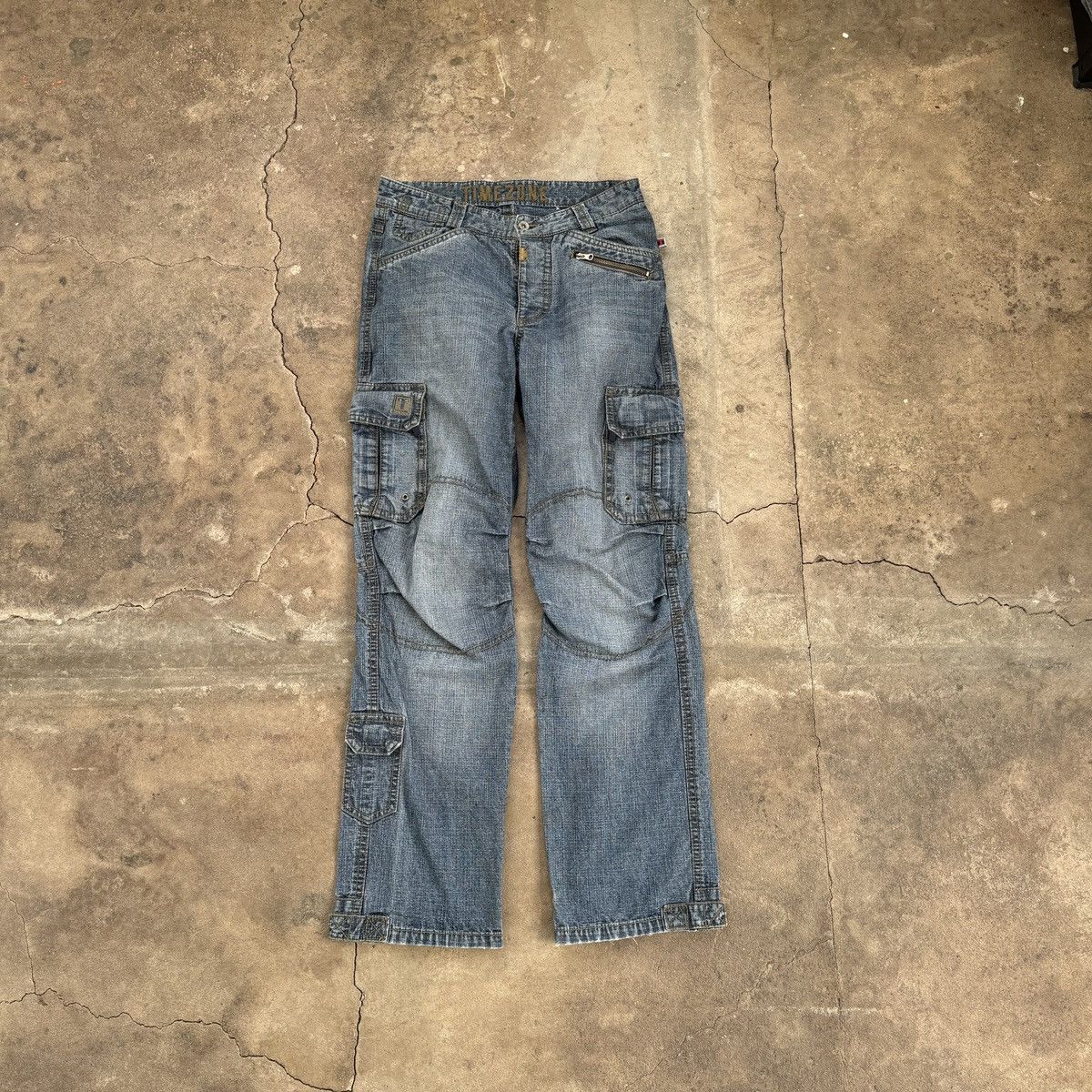 Japanese Brand × Vintage Vintage Y2K Time Zone Cargo Denim Pants Size US 30 / EU 46 - 1 Thumbnail