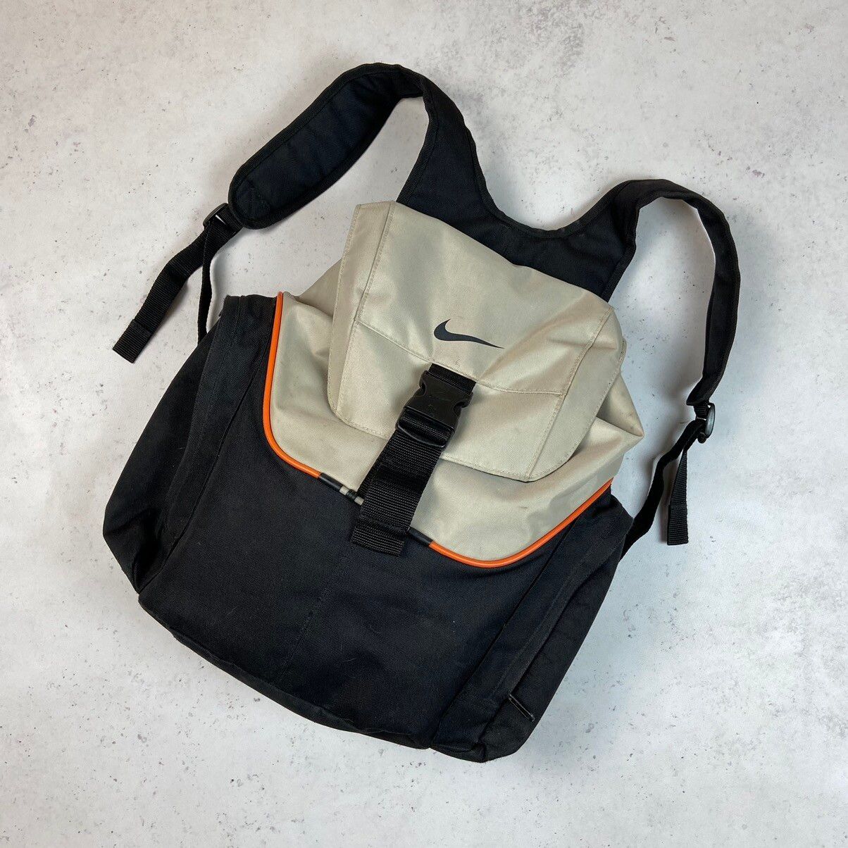 Pre-owned Nike X Vintage 90's Vintage Gorpcore Nike Swoosh Backpack Y2k Acg In Black
