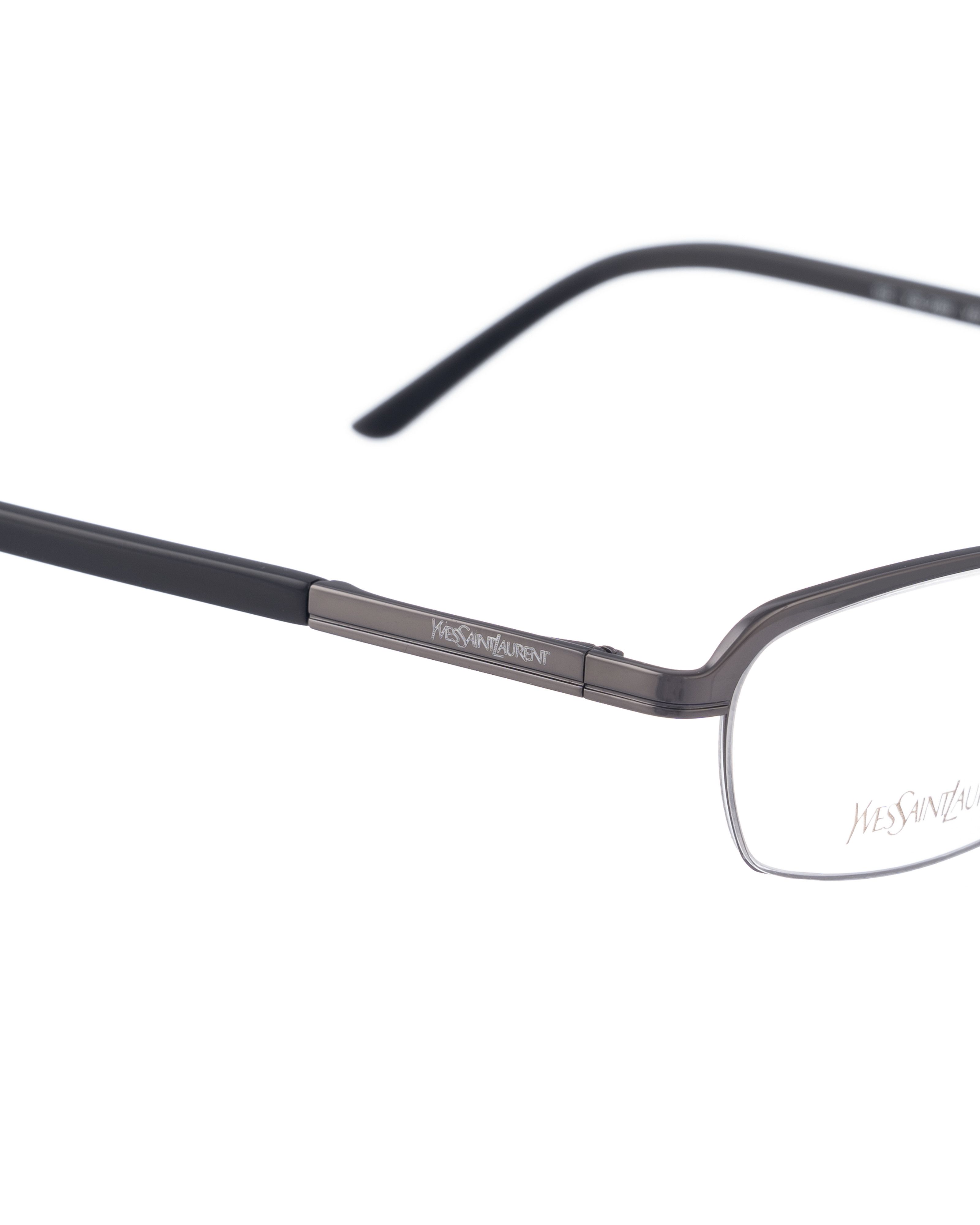 Yves Saint Laurent Yves Saint Laurent 90s Dark Grey Metal Half Rim Glasses Size ONE SIZE - 3 Thumbnail