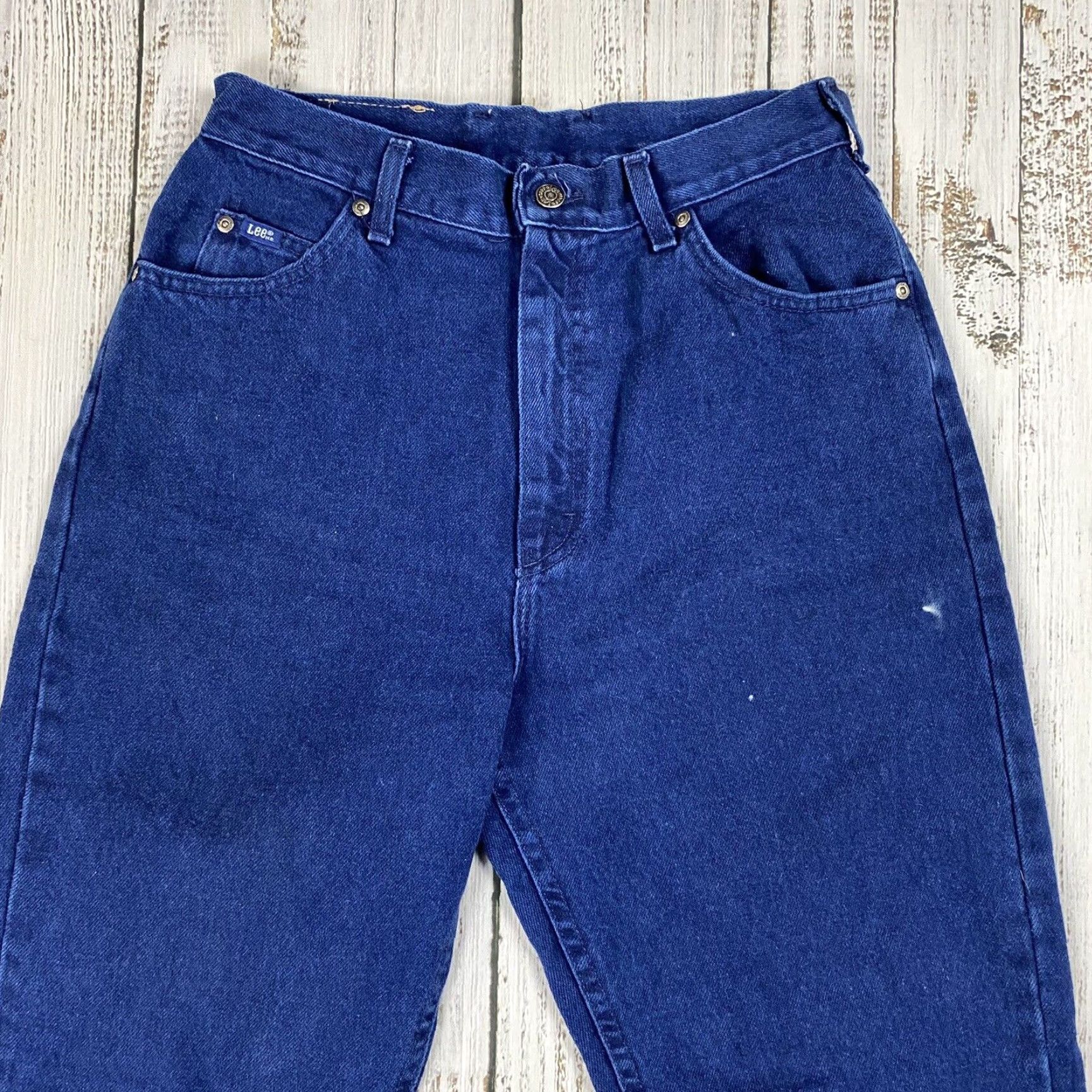 Lee VINTAGE LEE Womens Jeans 12 High Rise Indigo Overdyed Denim Blue 80s 90s Mom Mens Womens Boys Girls Zipper Size 34" / US 12 / IT 48 - 2 Thumbnail