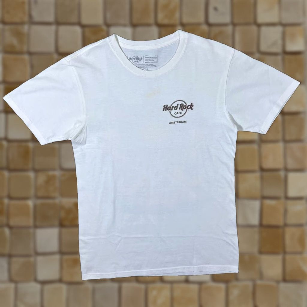 Hard Rock Cafe Hard Rock Cafe Amsterdam Classic Souvenir Logo Spellout Graphic T-Shirt Small Men's White Cotton Logo Graphic 1990s Size US S / EU 44-46 / 1 - 1 Thumbnail