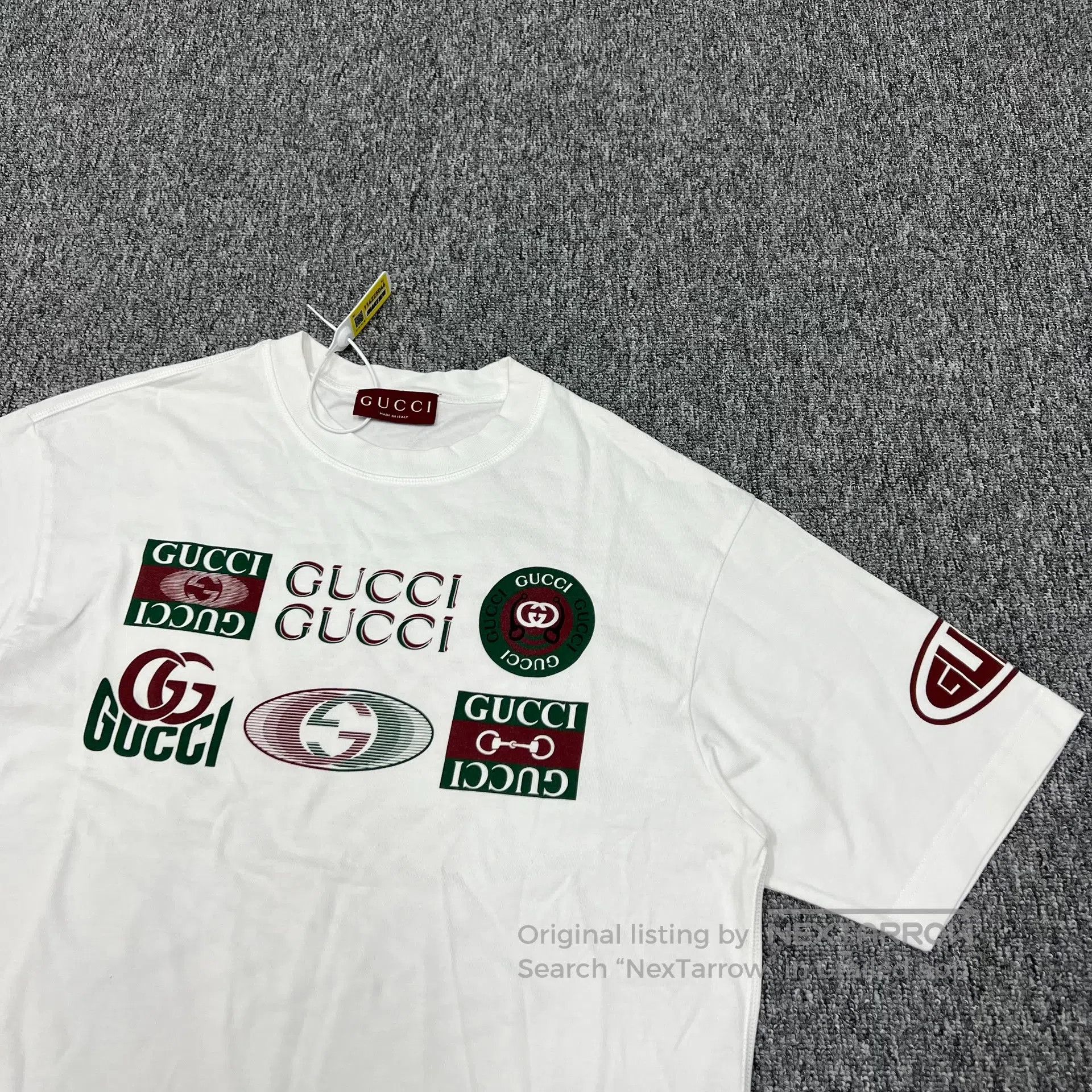 Gucci Guicci Red Label: 6 logos on the chest front Short-sleeved Size US XS / EU 42 / 0 - 5 Thumbnail
