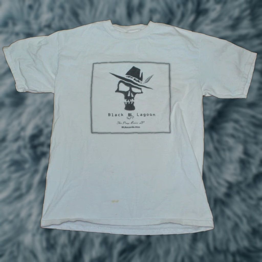 Gildan VINTAGE Black Lagoon Pimp Bones Promo T Shirt Medium Detroit MI Underground Hip Hop Rap Shirt Mens White 100% Cotton Gildan Graphic Tee Size US M / EU 48-50 / 2 - 1 Thumbnail