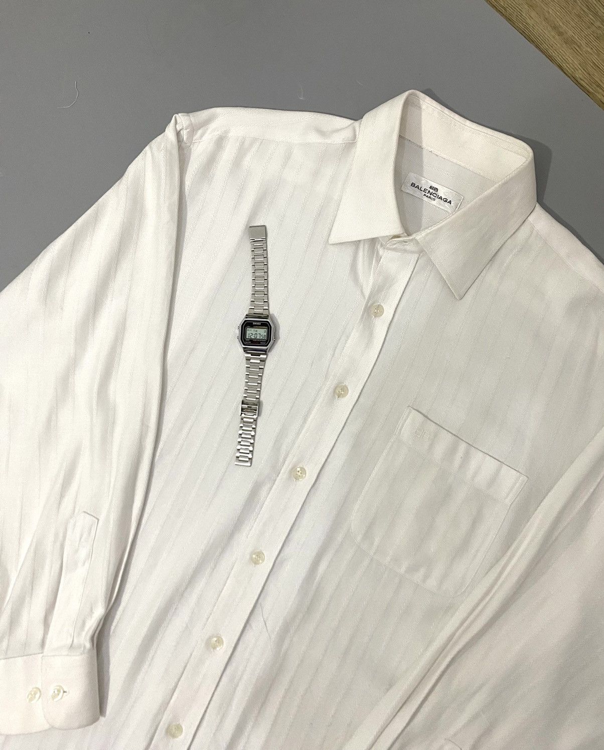 Balenciaga × Vintage 💥All White💥Balenciaga Shirt Buttons Up Size US L / EU 52-54 / 3 - 2 Thumbnail