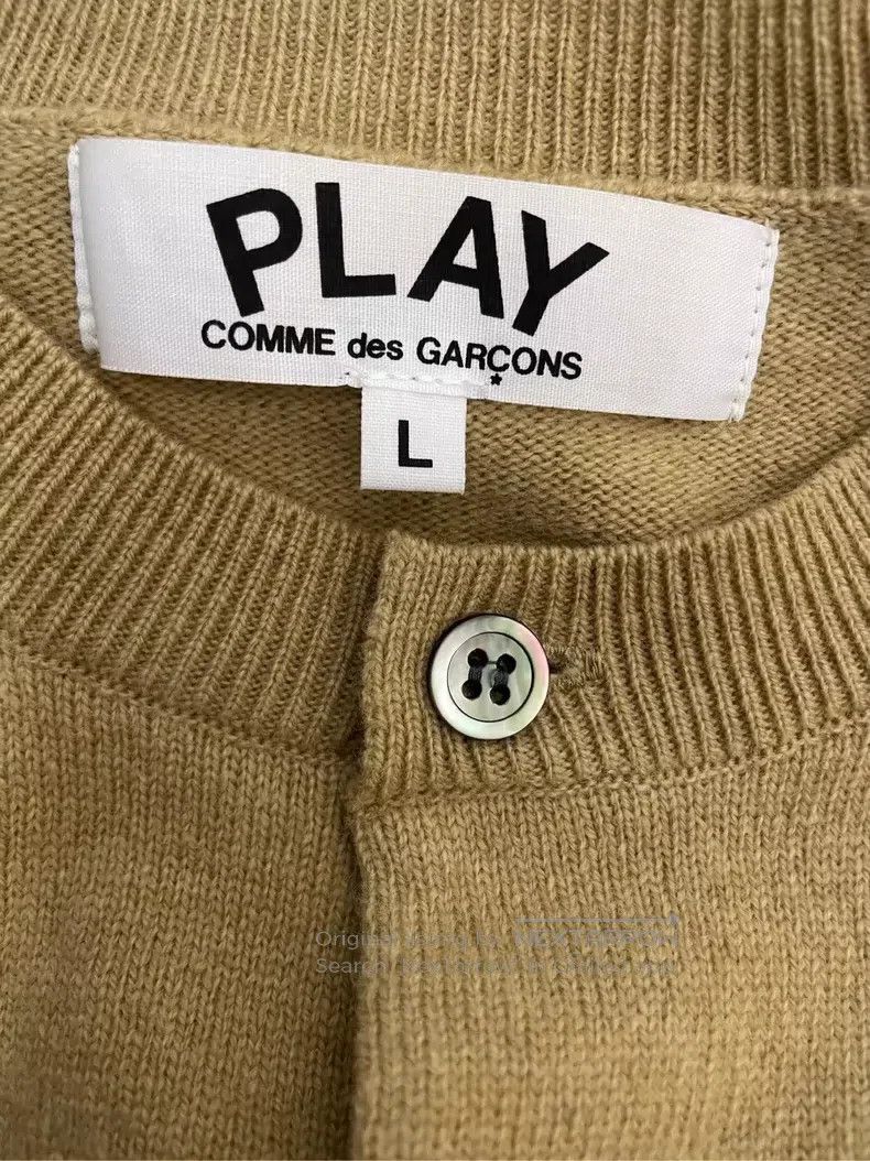 Comme des Garcons Comme Des Garcons Khaki embroidered small logo wool cardig Size L / US 10 / IT 46 - 5 Thumbnail
