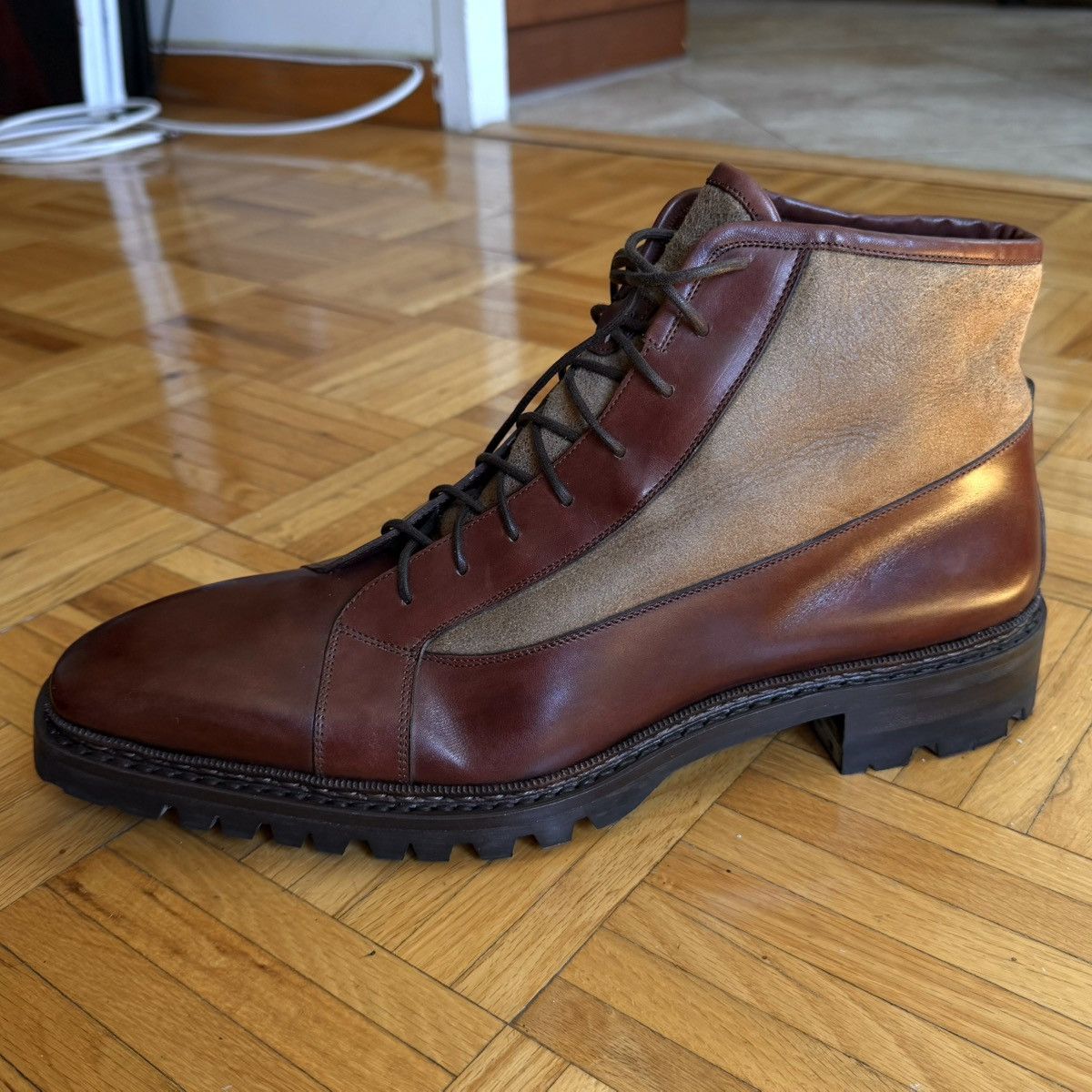Santoni Santoni Winter Boots / shoes Size 12 Brown Leather Men's Size US 12 / EU 45 - 2 Thumbnail