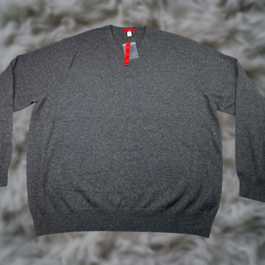 Vintage Jennie Liu Men’s 2XL Cashmere V-Neck Pullover Sweater Gray Pullover Size US XXL / EU 58 / 5 - 1 Thumbnail