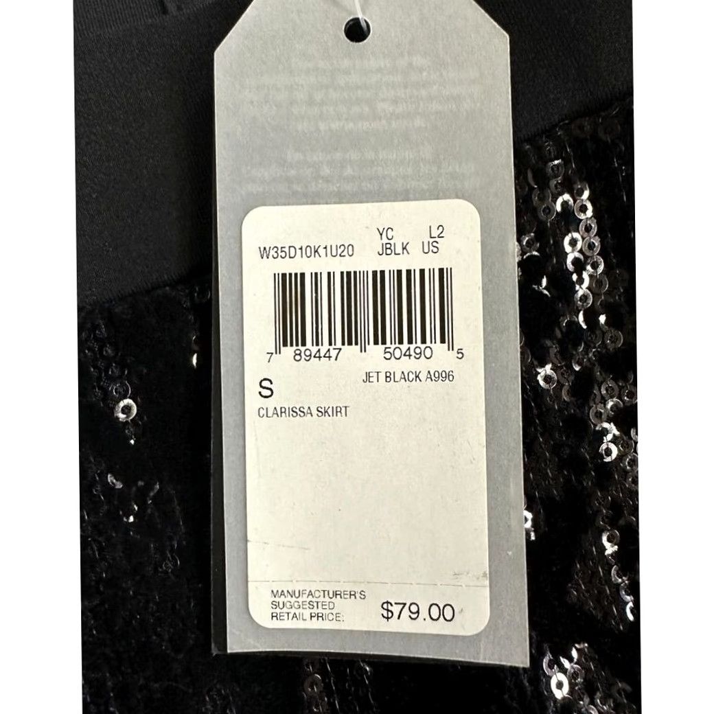 Guess GUESS Skirt Womens Small Black Snake Print Sequins Mini Casual Party Womens NEW Size 28" / US 6 / IT 42 - 2 Thumbnail