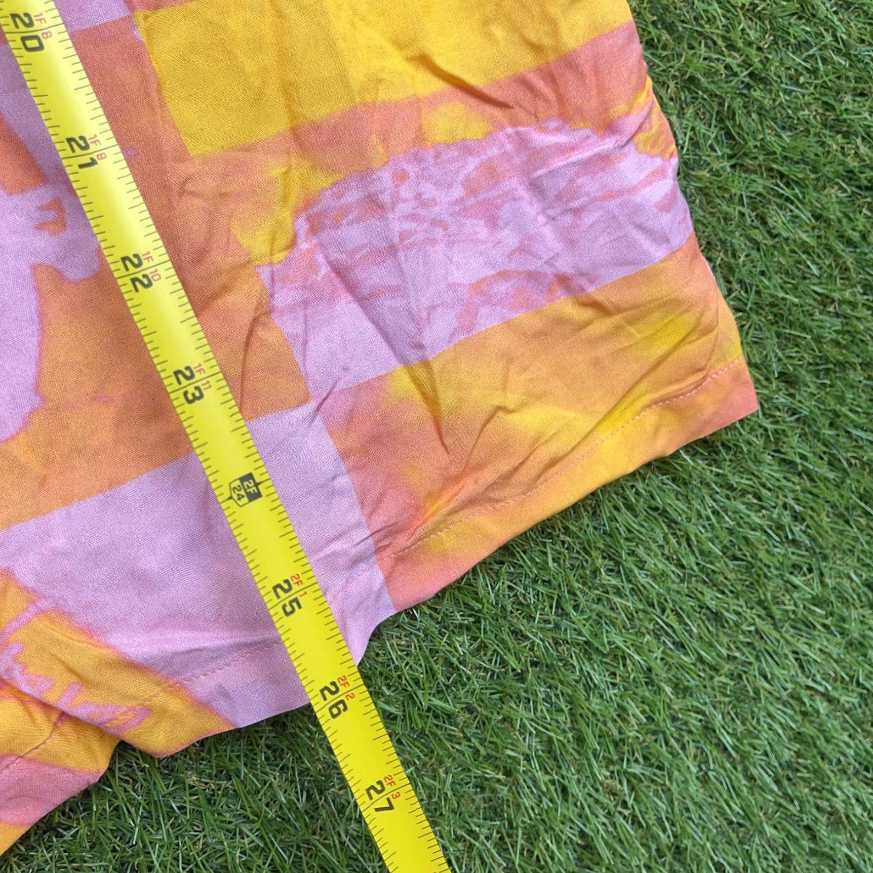 Pinko Stussy Button-Up Shirt Mens Medium Pink Short Sleeve Lightweight Geometric Abstract y2k Size US M / EU 48-50 / 2 - 7 Thumbnail