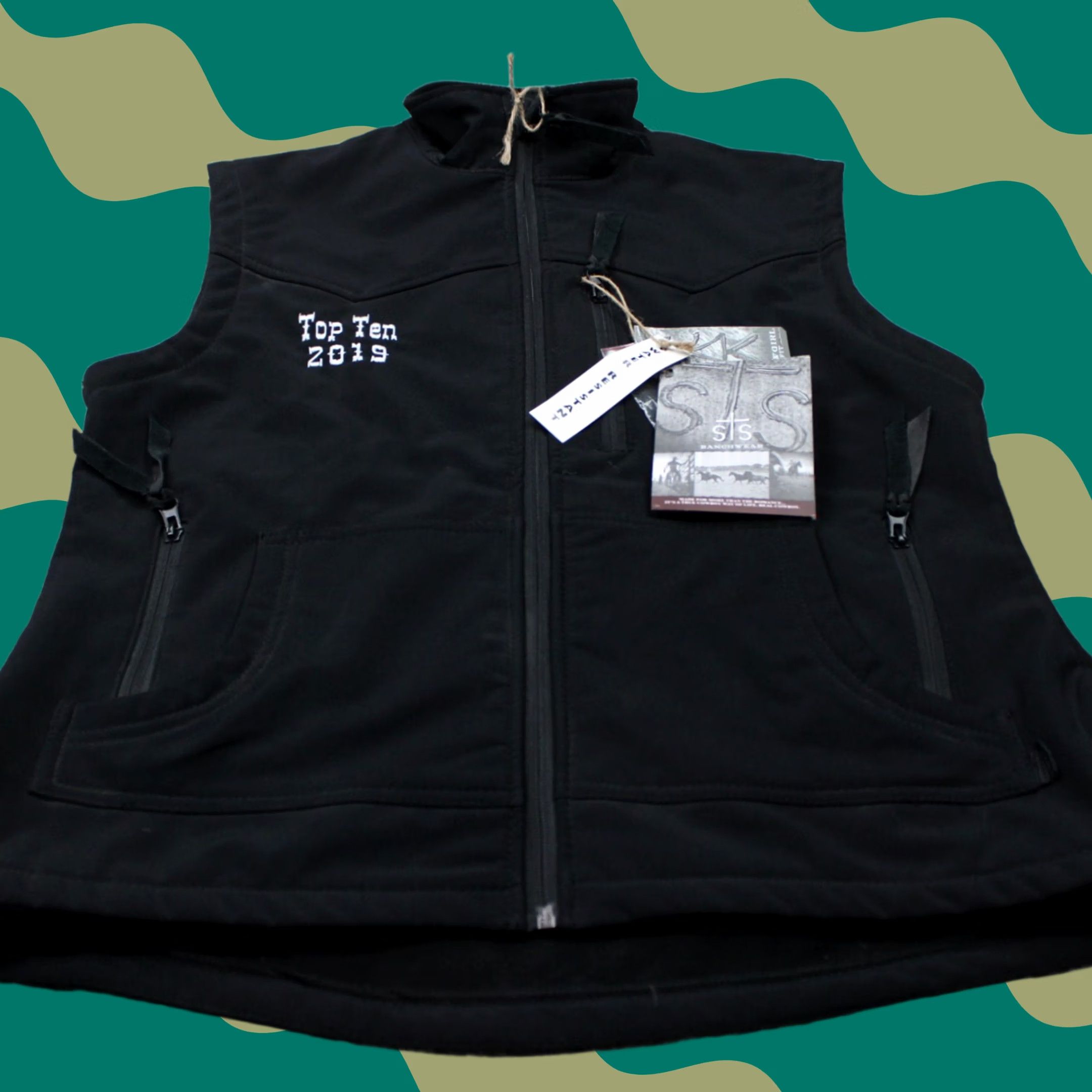 Vintage VINTAGE STS Ranchwear Barrier Vest NWT Womens XL Black Full Zip Polyester Jacket w/ Logo Size XL / US 12-14 / IT 48-50 - 1 Thumbnail