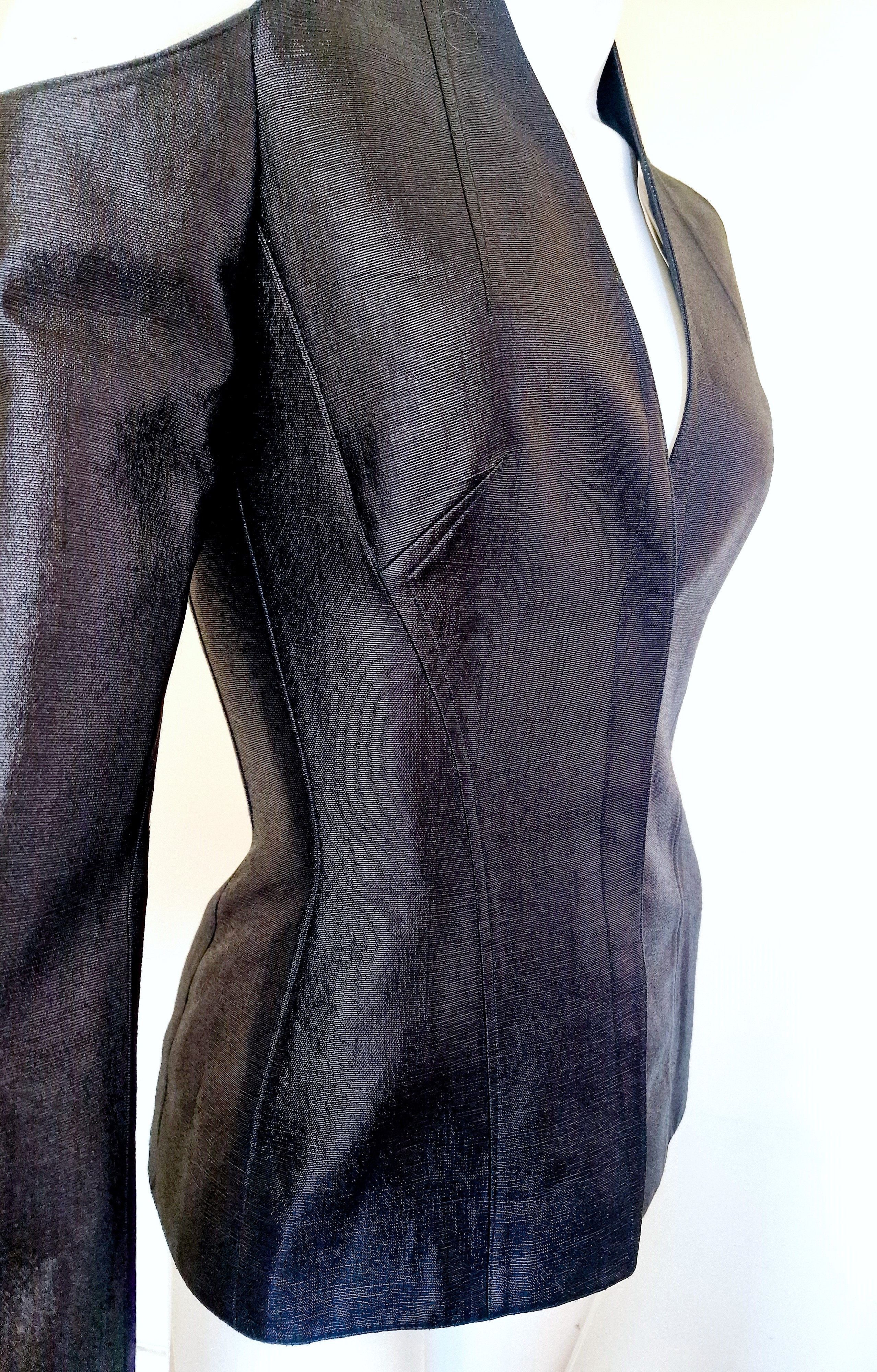 Thierry Mugler Thierry Mugler Couture S/S 2001 Off-Shoulder Blazer Jacket Size M / US 6-8 / IT 42-44 - 8 Thumbnail