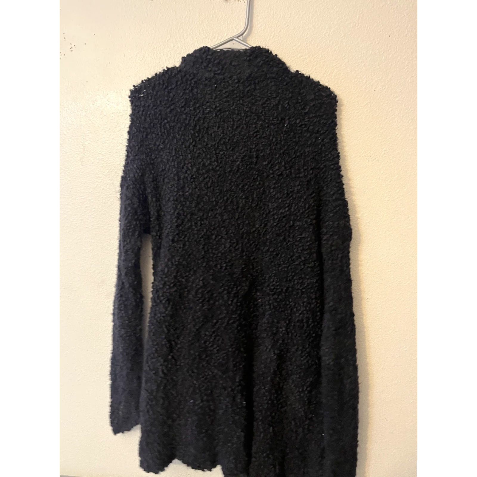 Calvin Klein Calvin Klein Cardigan Women Black Open Front Long Sleeve Sherpa Textured L Cardigan Pockets Sweater Cotton Dry Clean Only Size L / US 10 / IT 46 - 3 Thumbnail