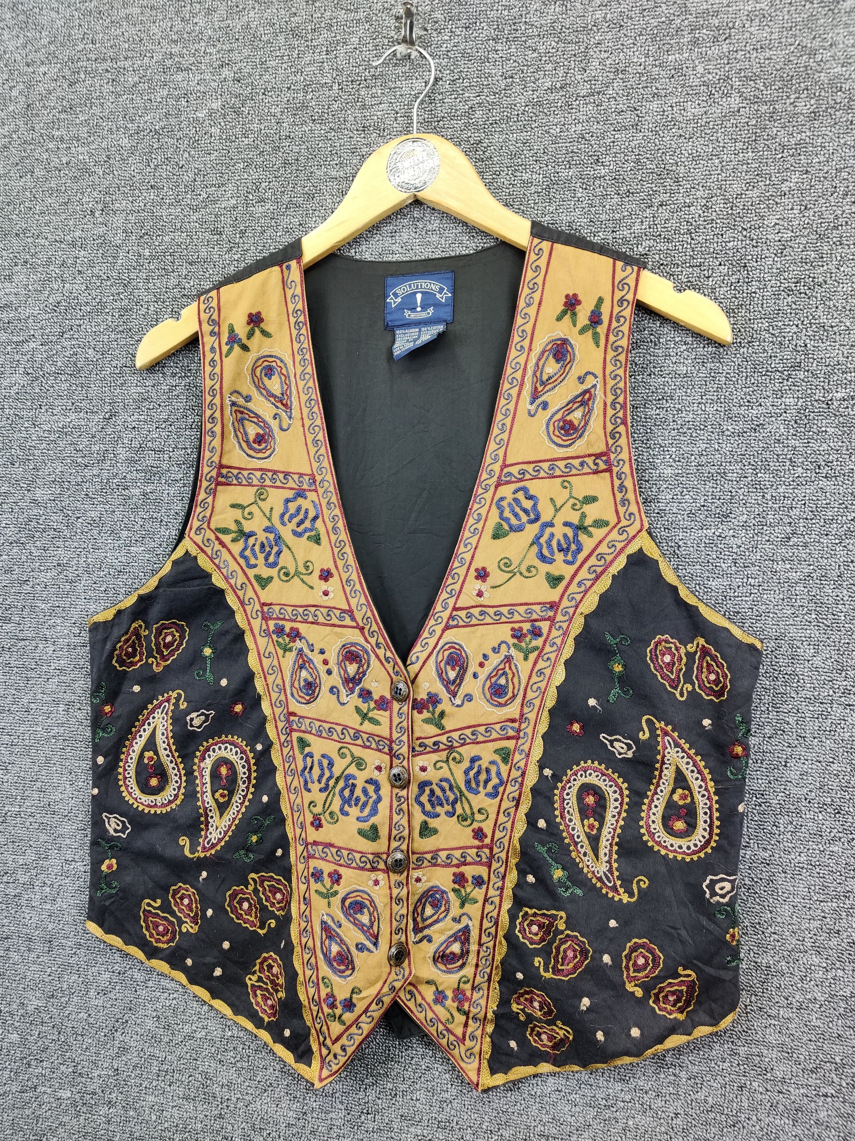 Vintage Vintage 90s Solutions Ethnic Vest Nice Design Size US L / EU 52-54 / 3 - 2 Thumbnail