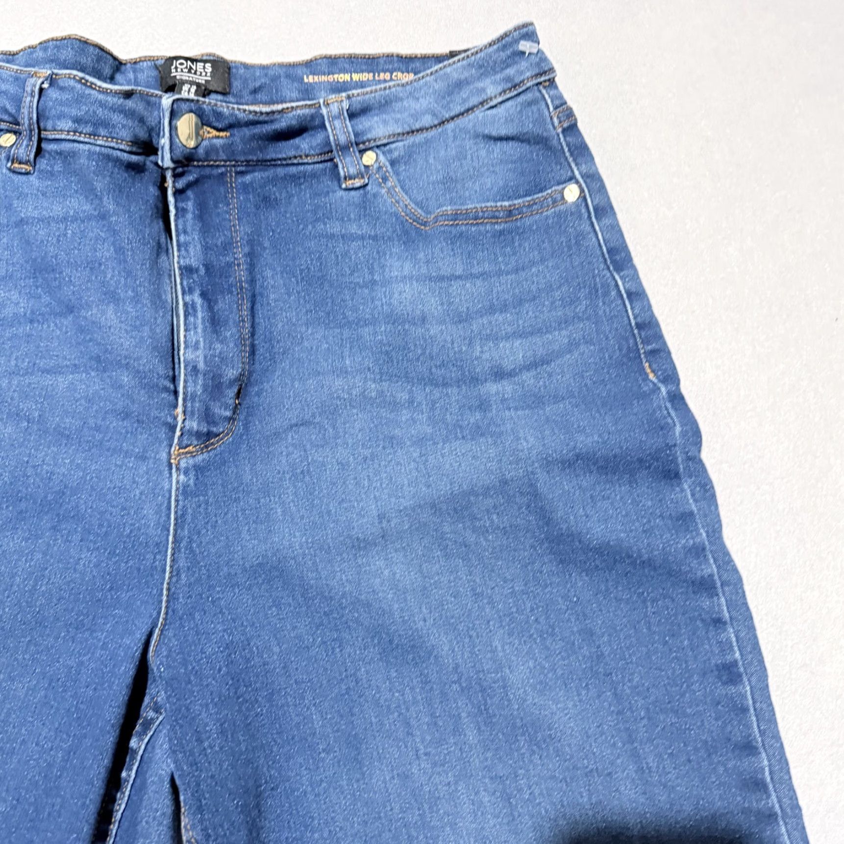 Jones New York VINTAGE Jones New York Lexington Wide-Leg Crop Jeans Women's Blue Denim High Rise - 14 Size 36" / US 14 / IT 50 - 3 Thumbnail