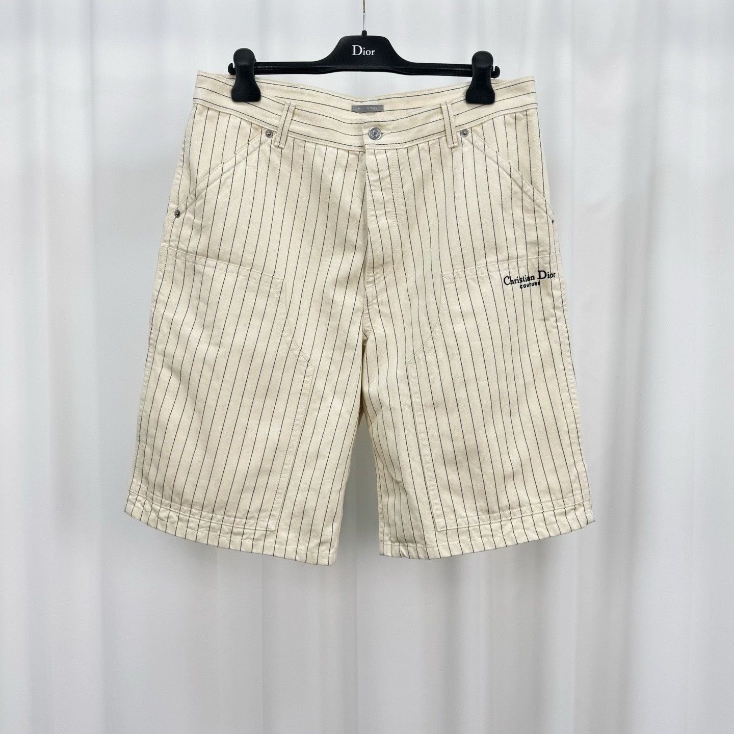 Dior Dior Embroidered Logo Striped Cargo Shorts Size US 34 / EU 50 - 1 Thumbnail