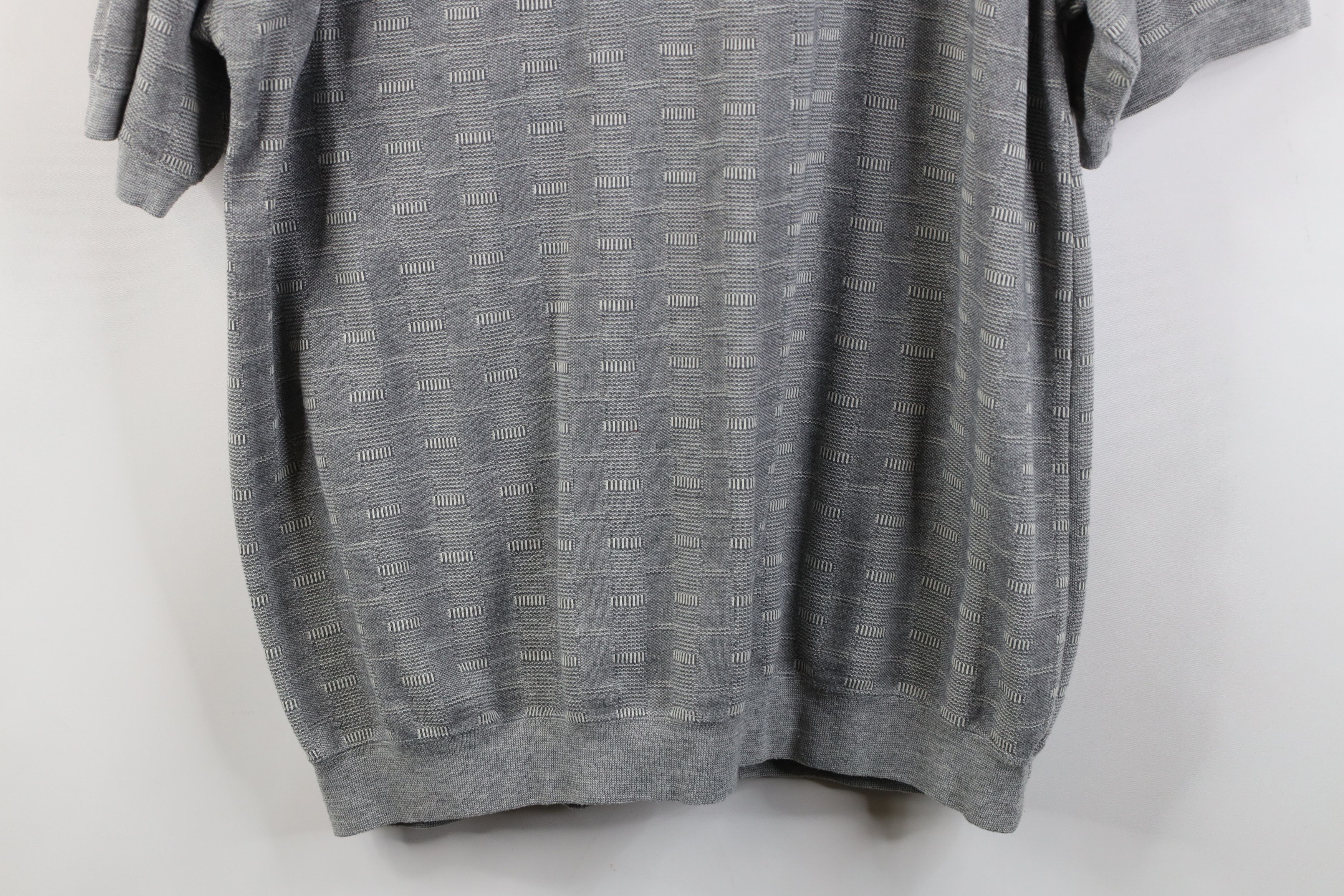 Vintage Vintage 90s Streetwear Checkered Pullover Polo Shirt Gray Size US L / EU 52-54 / 3 - 11 Thumbnail