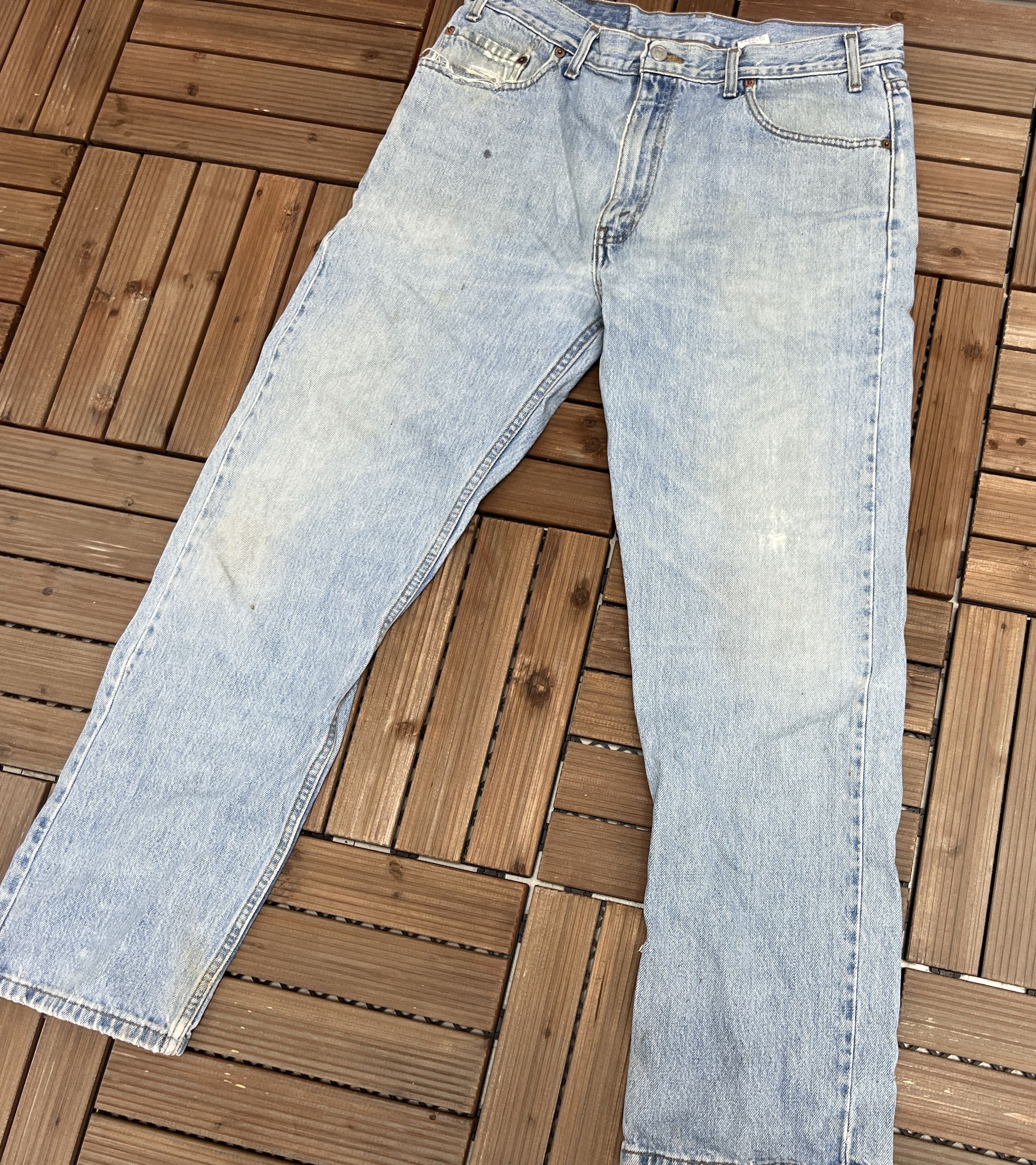 Levi's Levi's 505 Jeans Light Blue Vintage Denim Regular Fit Size US 36 / EU 52 - 3 Thumbnail