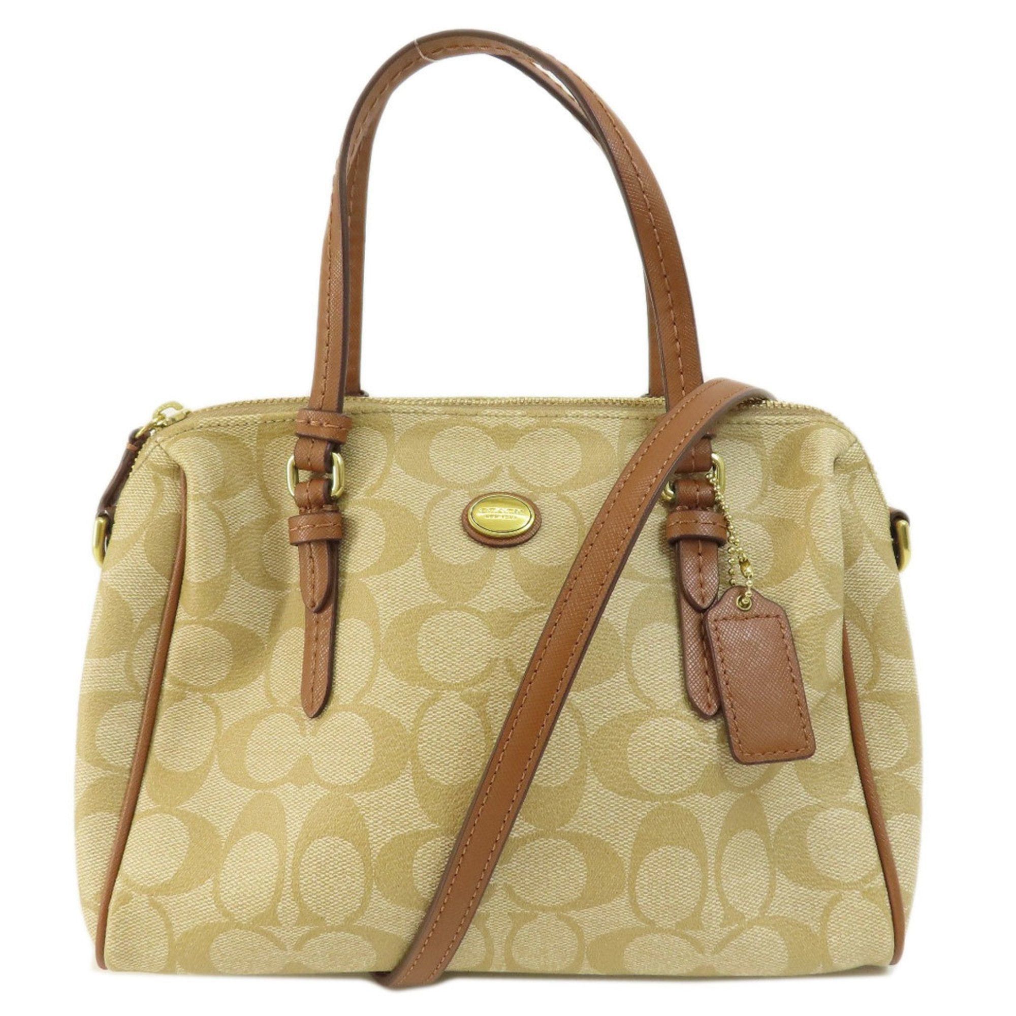 image of Coach Signature Handbag Pvc/leather Women's in White