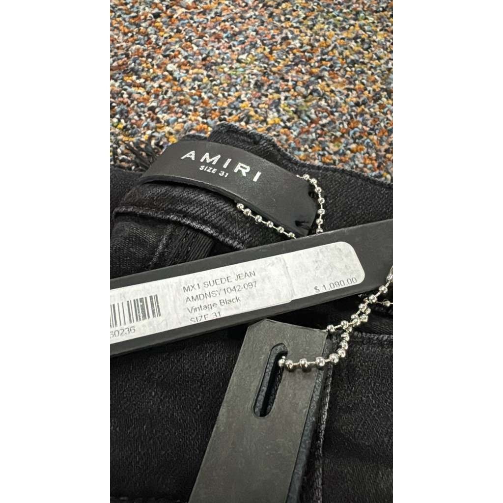 Amiri o1rshd1 MX1 Suede Jean in Vintage Black Size US 31 - 17 Thumbnail