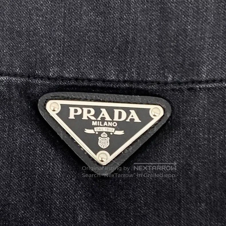 Prada Prada Black triangle cotton lapel single-breasted long-sle Size US XXS / EU 40 - 5 Thumbnail