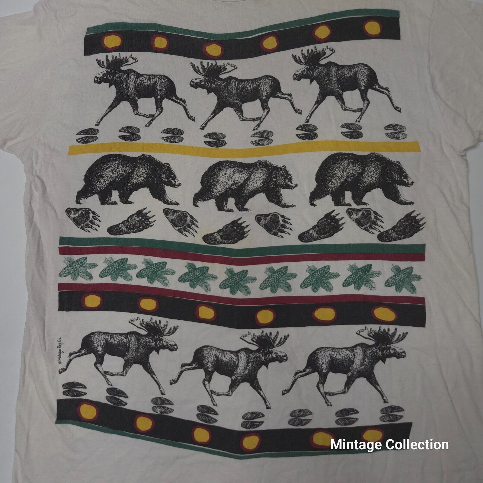 Other VINTAGE MICHIGAN RAG Co. MOOSE BEAR PINE CONE TEE SHIRT Size US L / EU 52-54 / 3 - 3 Thumbnail
