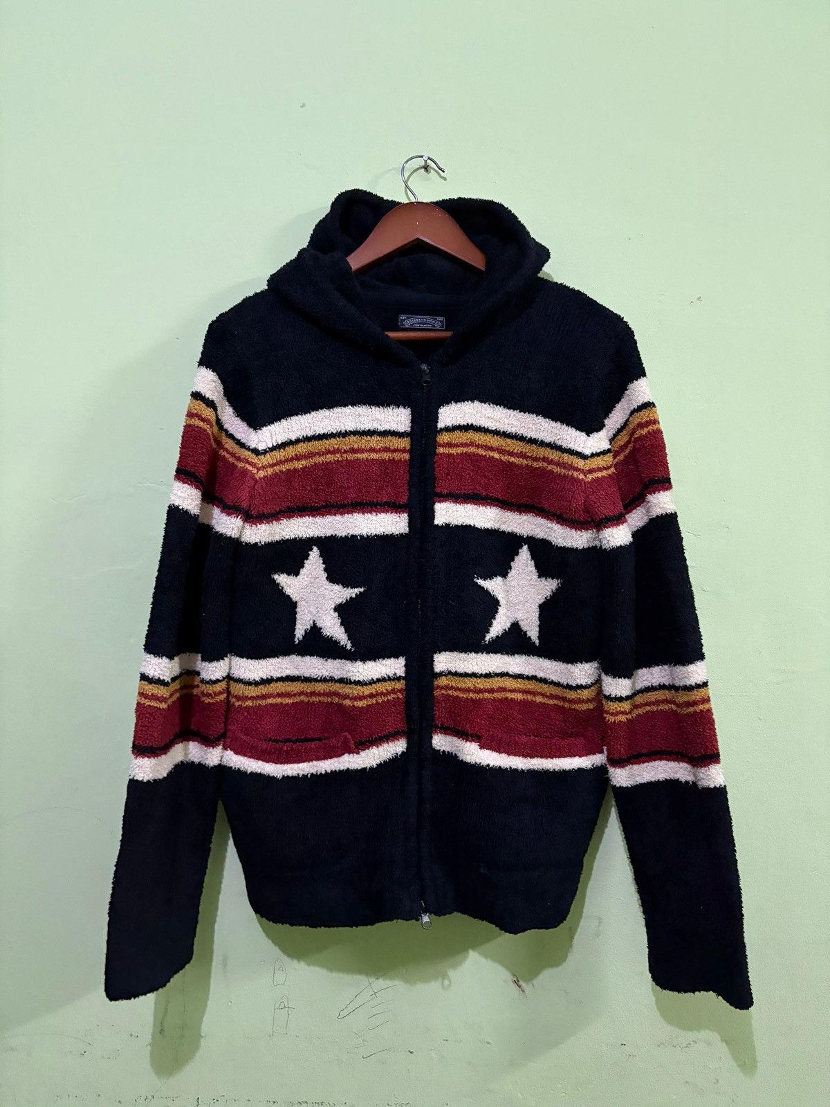 Hysteric Glamour × Japanese Brand × Tornado Mart VTG 90 291295 Homme Sweater Knitwear Star Design With Hoodie Size US M / EU 48-50 / 2 - 1 Thumbnail