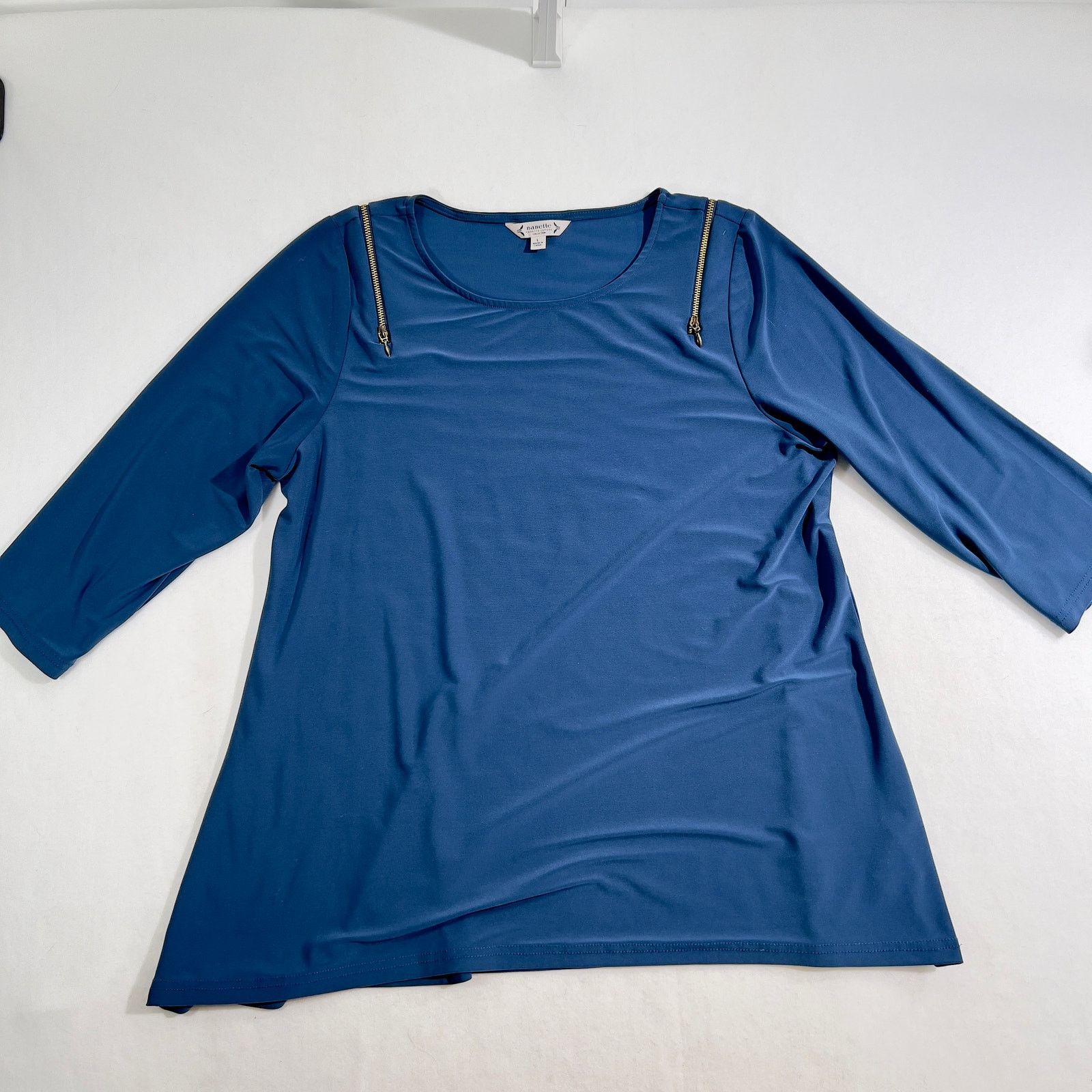 Nanette Lepore Nanette Lepore Collection Blouse Woman L Blue Zippers Size L / US 10 / IT 46 - 1 Thumbnail