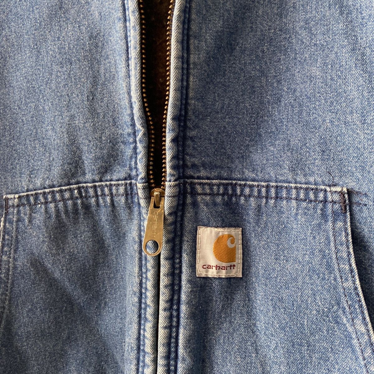 Carhartt × Vintage Carhartt Blue Denim Vintage Active Jacket Y07 DST Size US S / EU 44-46 / 1 - 9 Thumbnail