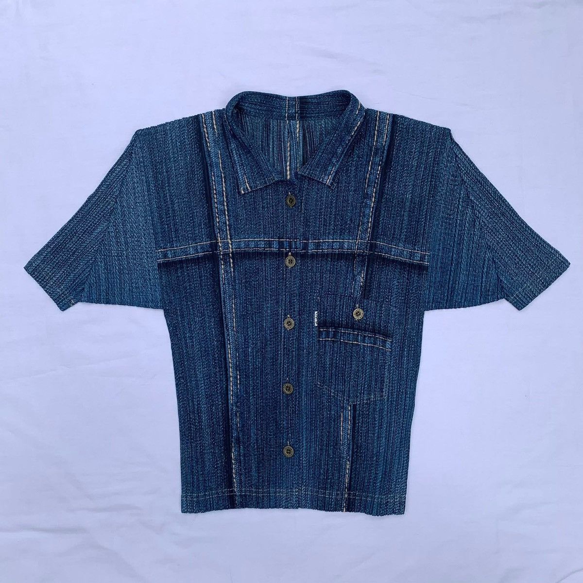 Pleats Please Issey Miyake Issey Miyake Pleats Please Denim Printed Size ONE SIZE - 12 Thumbnail