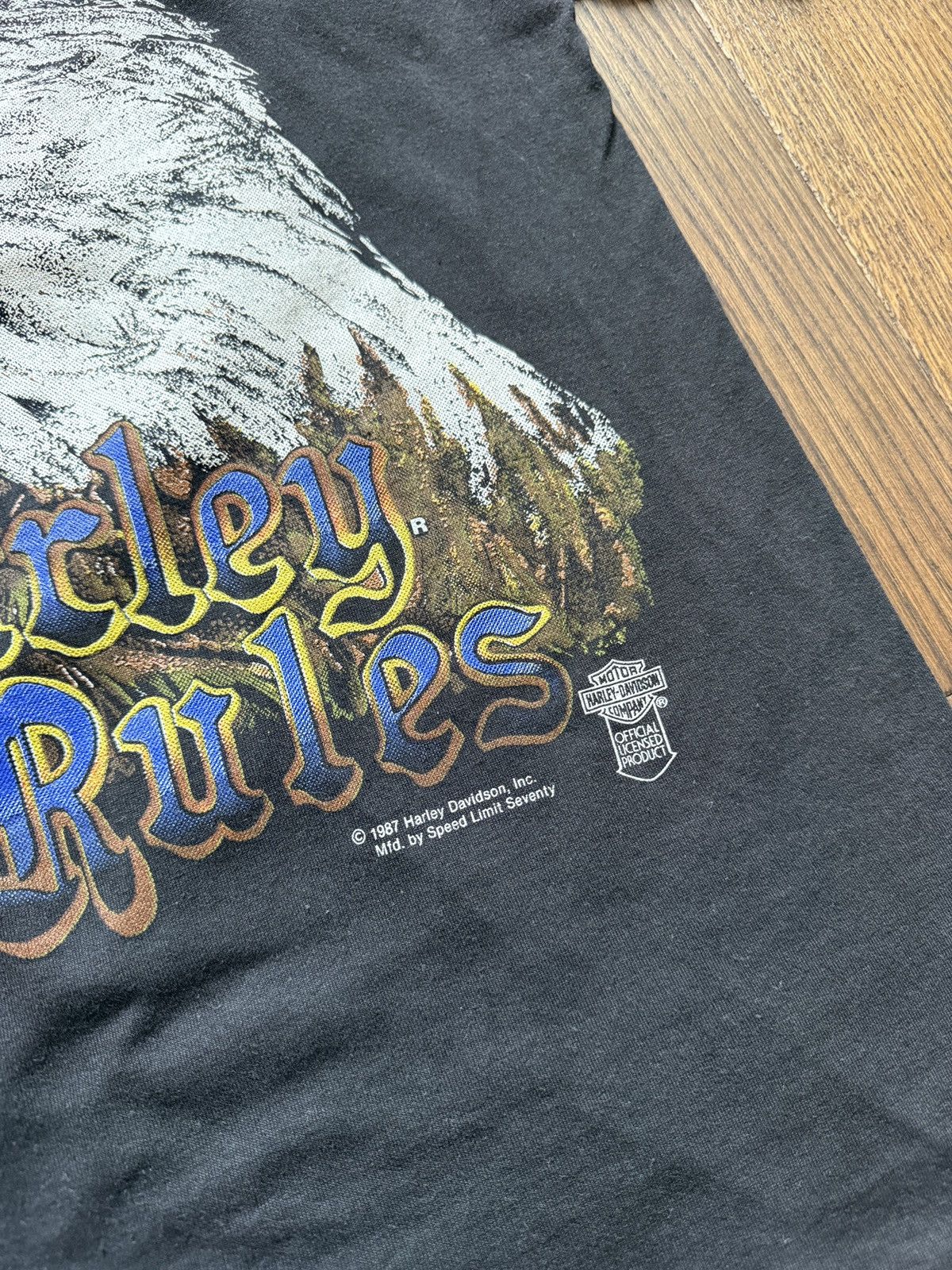 Harley Davidson Vintage 80s Harley Davidson "Harley Rules" Eagle Tee Size US L / EU 52-54 / 3 - 3 Thumbnail
