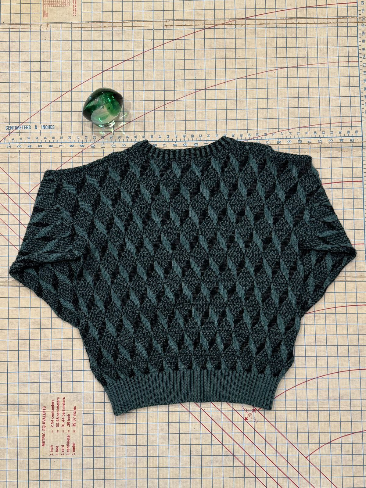 Vintage Vintage Michael Morgan Patterned Knit Sweater Blue Fits Med Size US M / EU 48-50 / 2 - 7 Thumbnail