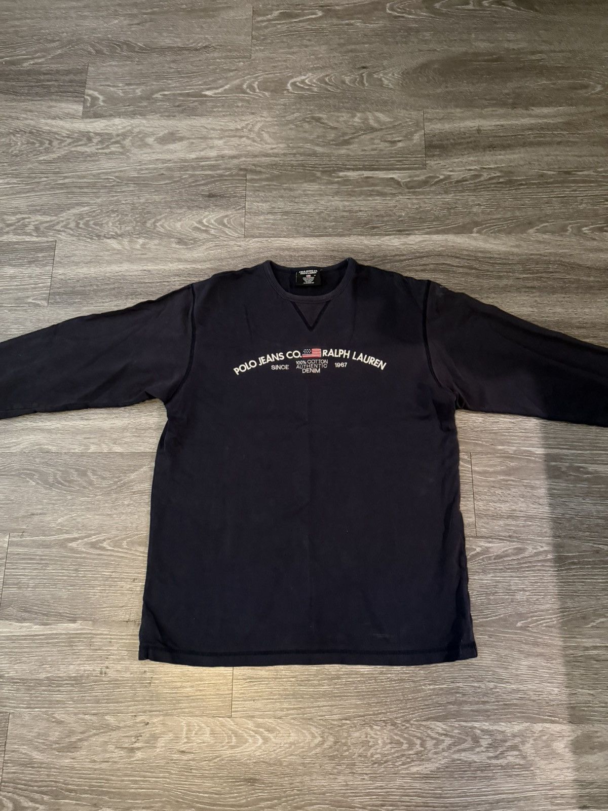 Polo Ralph Lauren Faded Vintage Polo Jeans Co. Long Sleeve Size US M / EU 48-50 / 2 - 2 Thumbnail