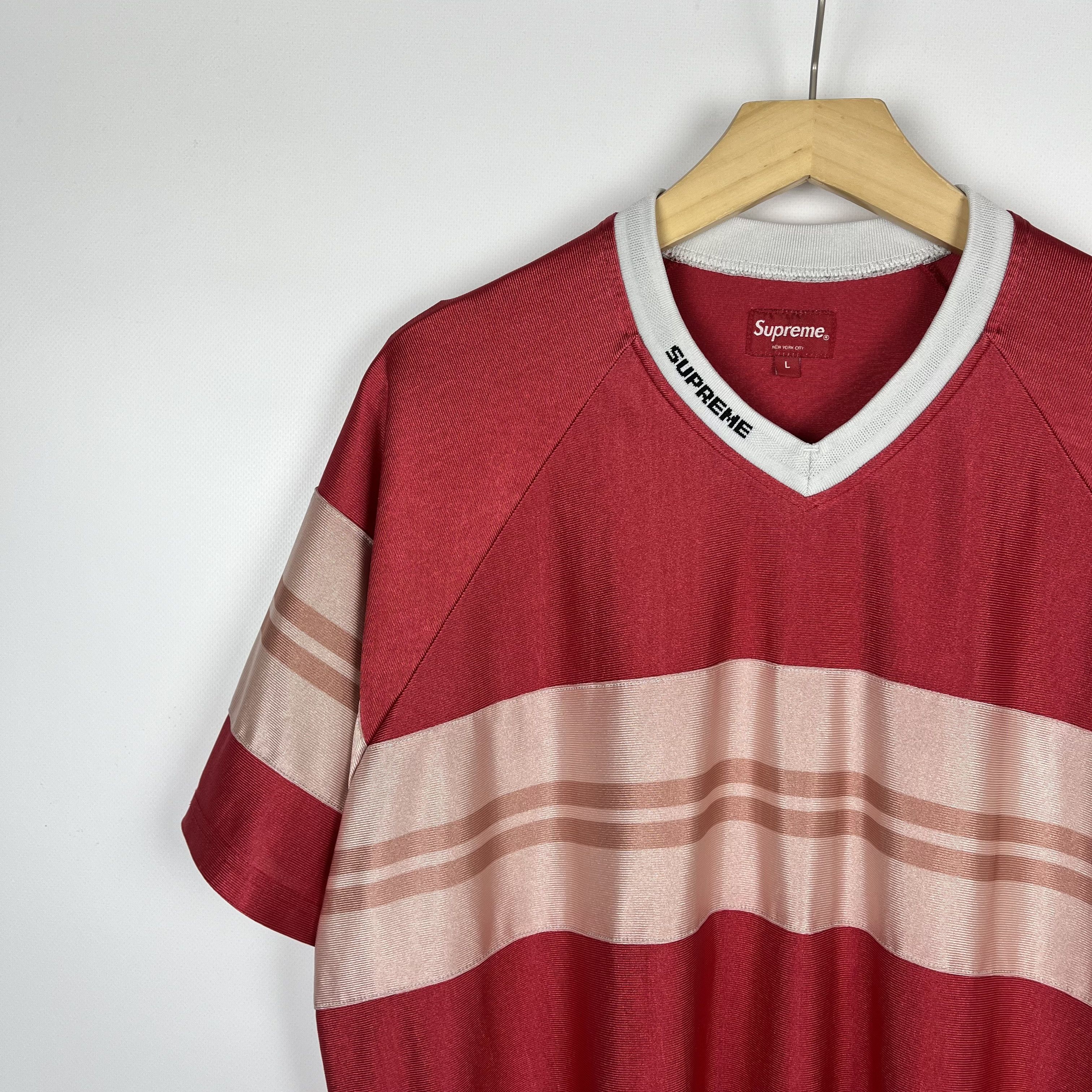 Supreme Supreme Dazzle Chest Stripe V Neck Jersey Shirt SS19 Size US L / EU 52-54 / 3 - 5 Thumbnail