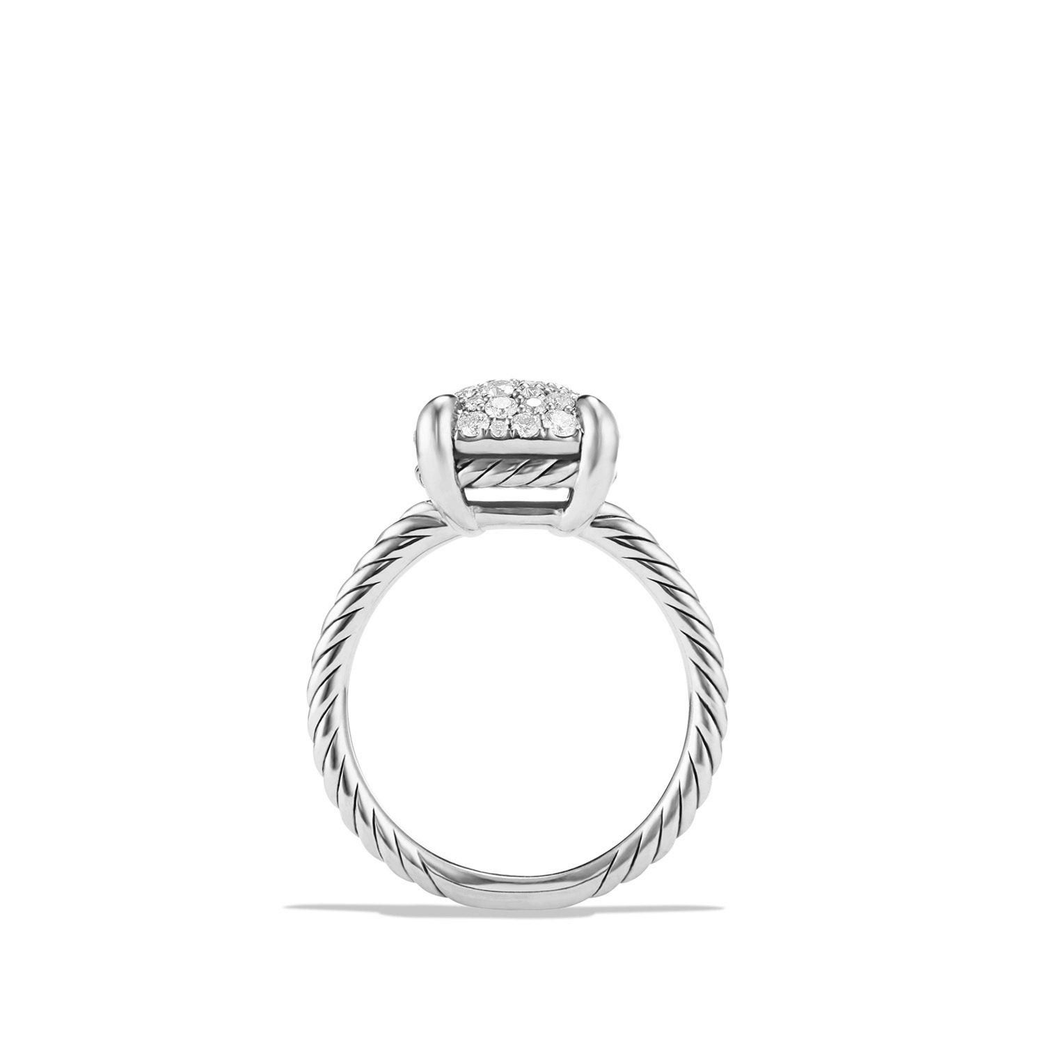 o1w1db10525 R12867D Ring in Silver with Pave Diamond