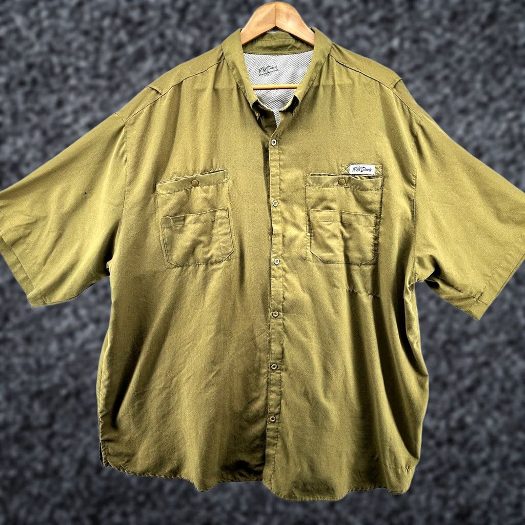 Vintage F. H. David Button-Up Shirt Green Men's 2XL Collared Short Sleeve Shirt Button-Up Casual Classic Size US XXL / EU 58 / 5 - 1 Thumbnail