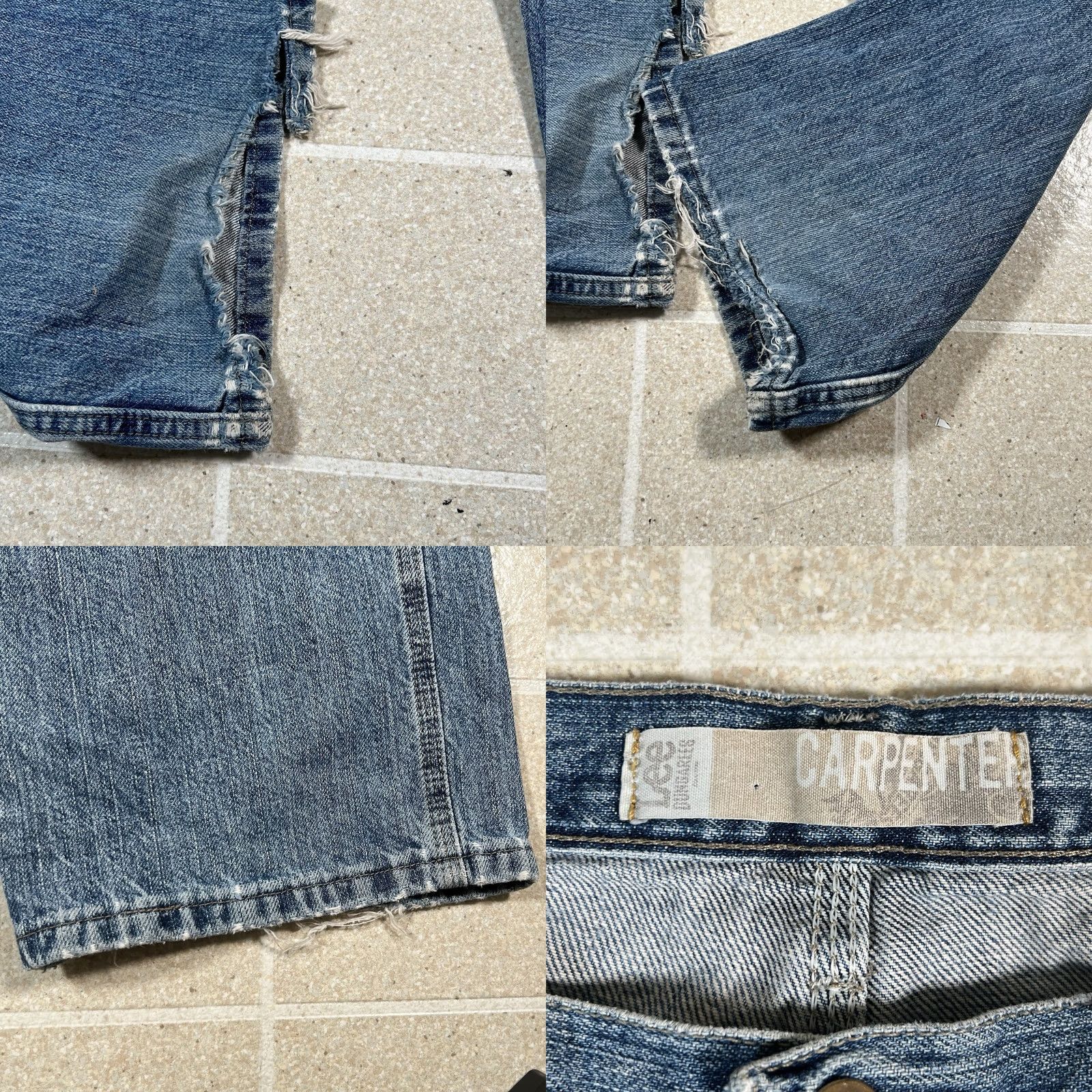 Lee Lee Jeans Mens 36x30 Blue Loose Fit Carpenter Workwear Distressed Pants Baggy Jeans Mens 36 Blue Distressed Wide-Leg Denim 30 Inseam Mens Size US 36 / EU 52 - 8 Thumbnail