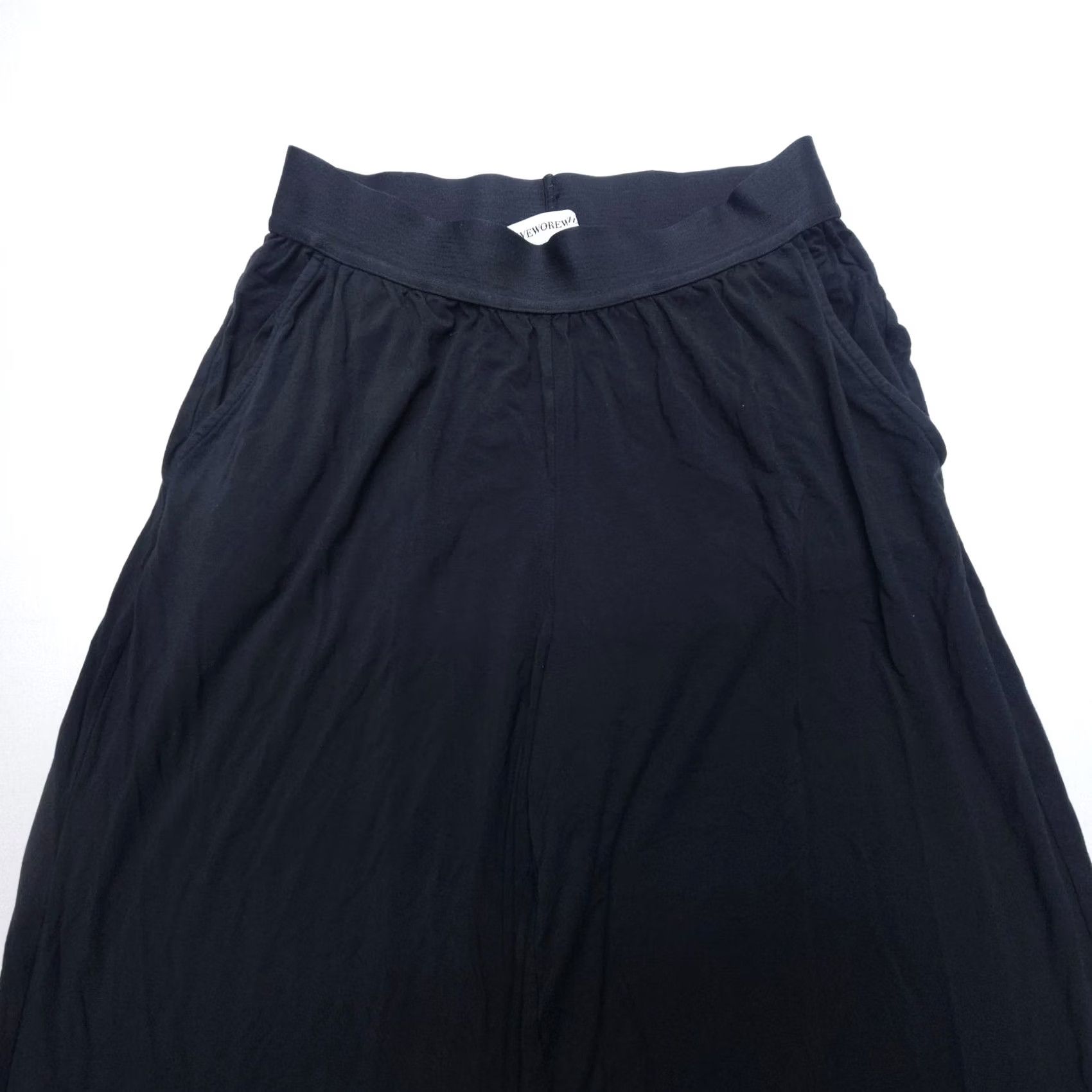 Vintage WeWoreWhat Pants Wide Leg Pull On Black Modal Stretch Lounge Sleep Cozy XS Women Size 26" / US 2 / IT 38 - 3 Thumbnail